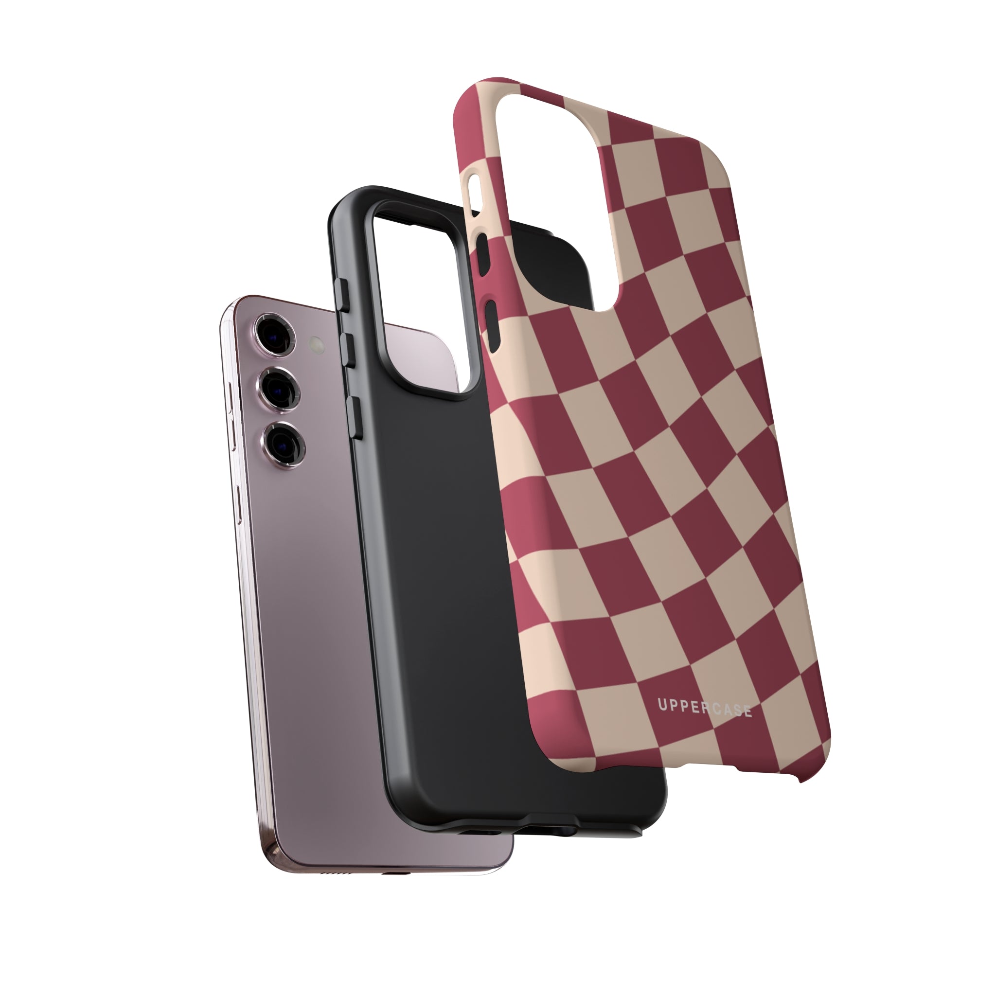 Wavy Check - Raspberry - Strong Case