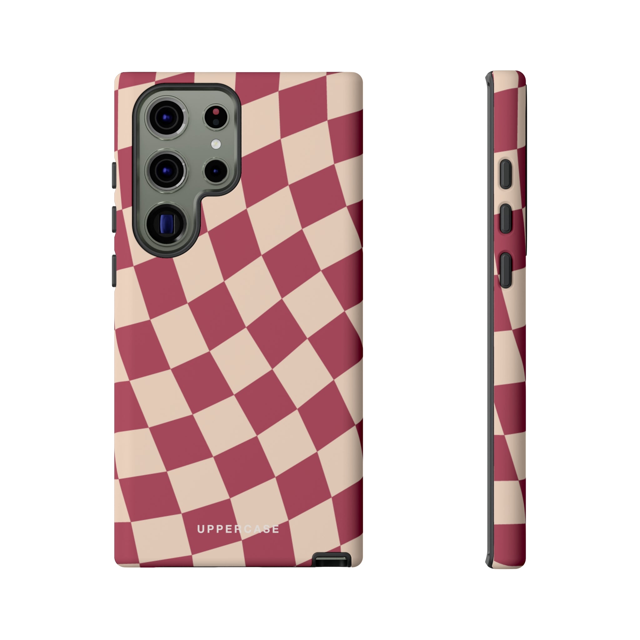 Wavy Check - Raspberry - Strong Case