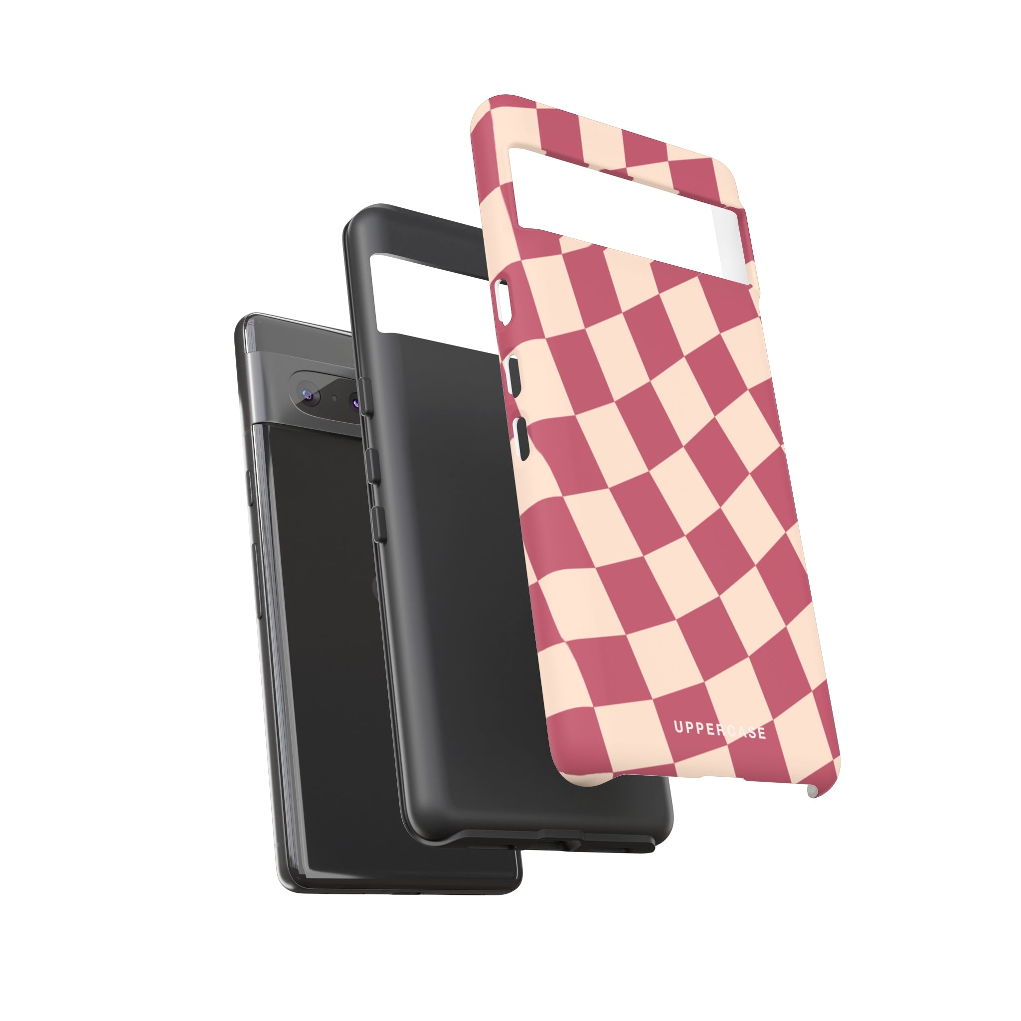 Wavy Check - Raspberry - Strong Case