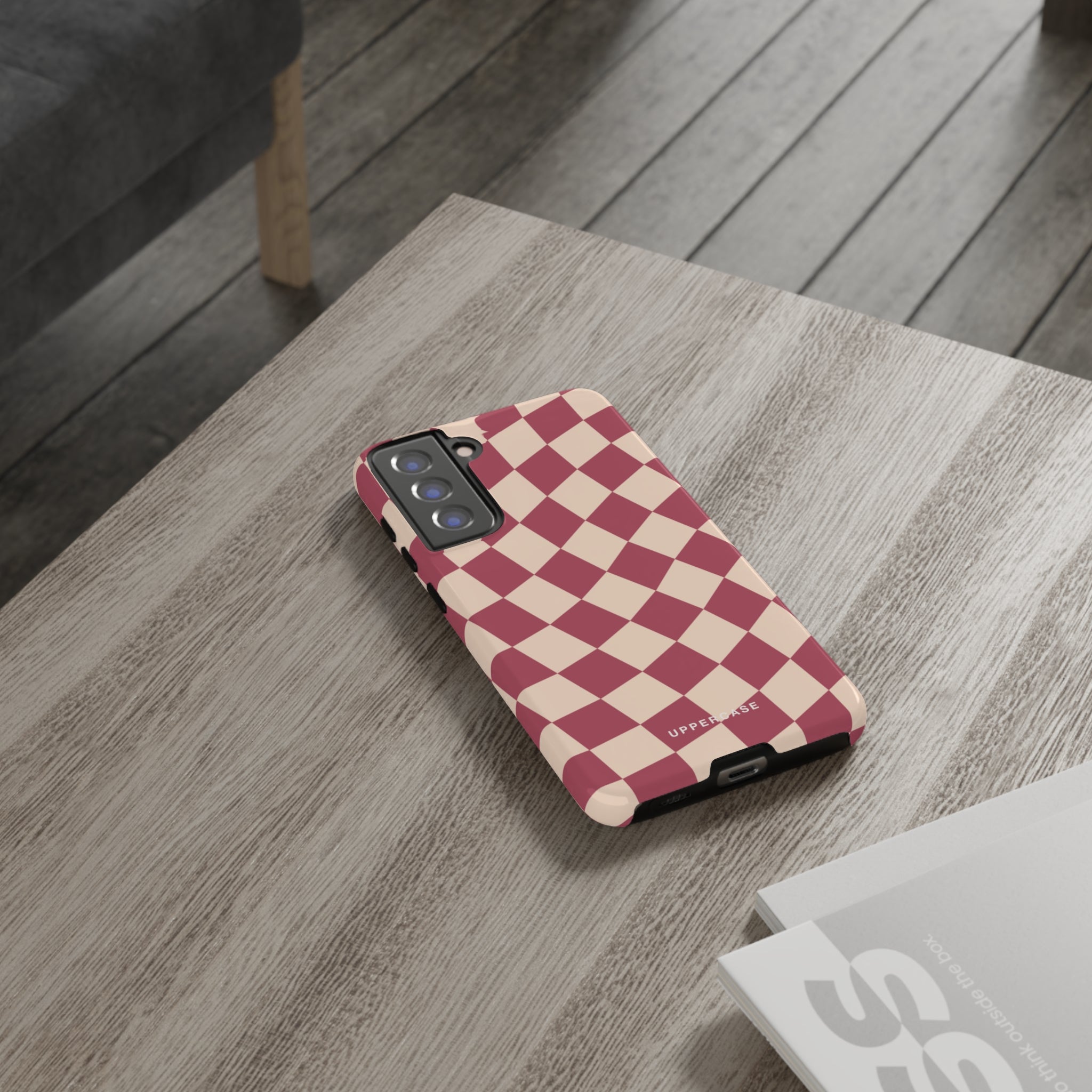 Wavy Check - Raspberry - Strong Case