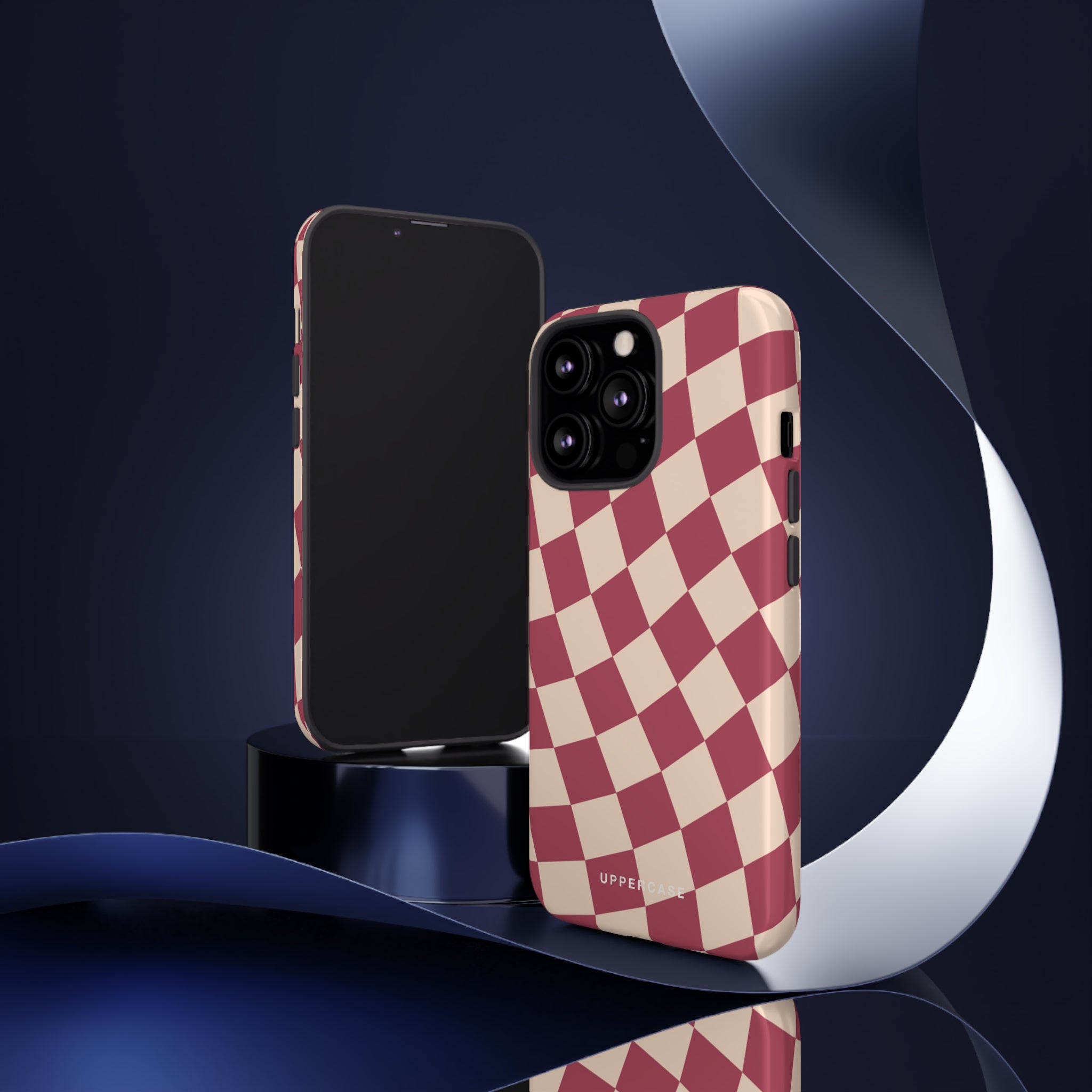 Wavy Check - Raspberry - Strong Case