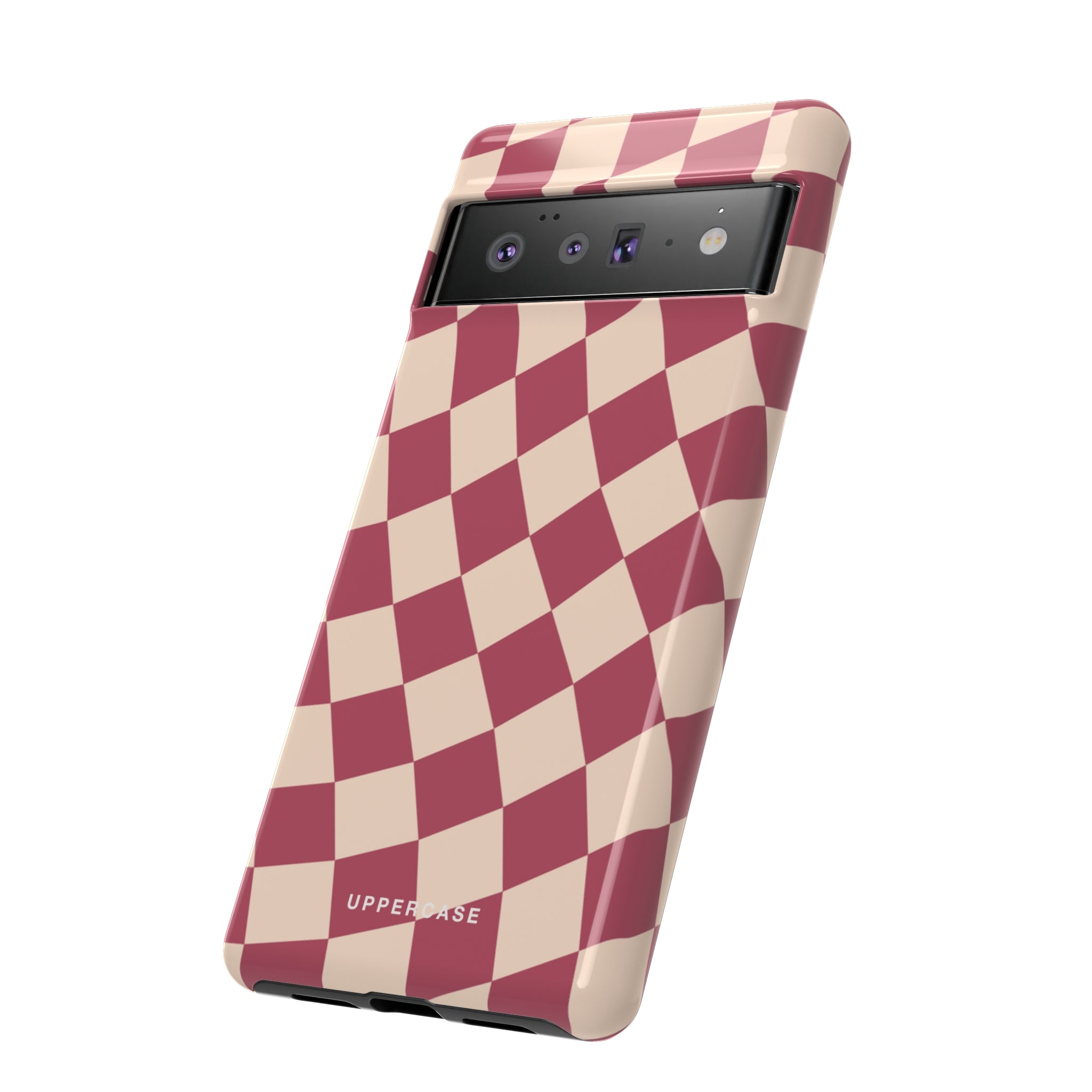 Wavy Check - Raspberry - Strong Case