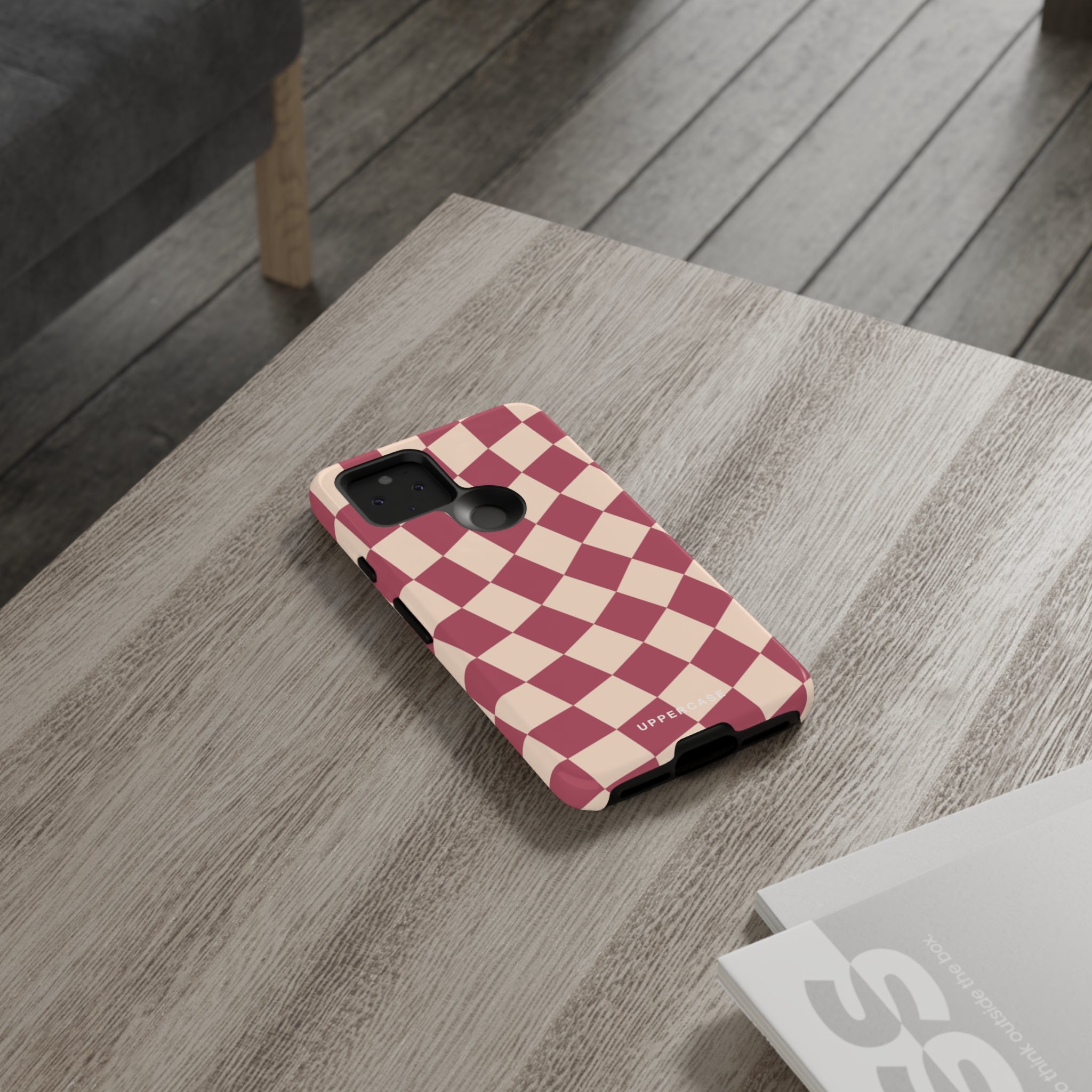 Wavy Check - Raspberry - Strong Case