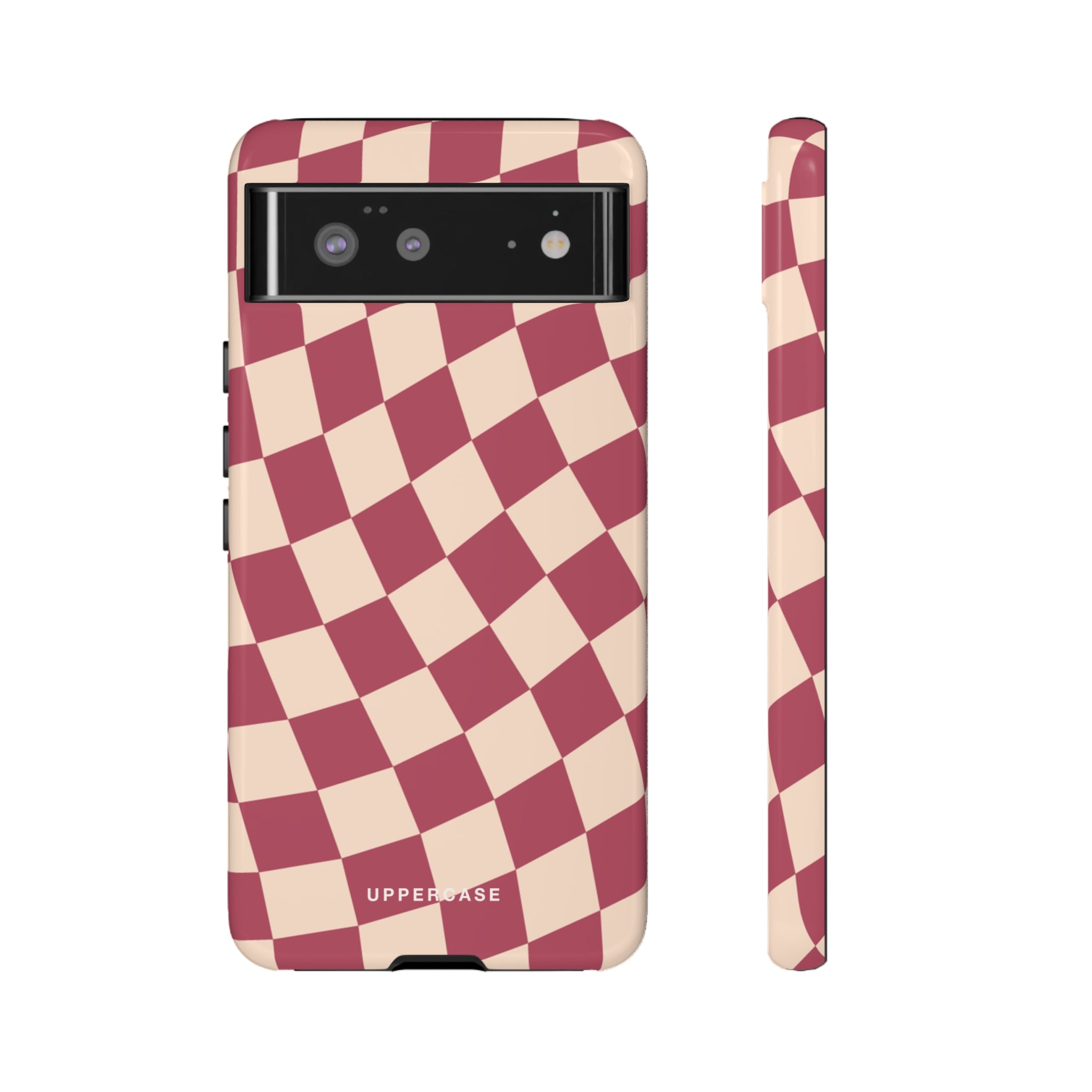 Wavy Check - Raspberry - Strong Case