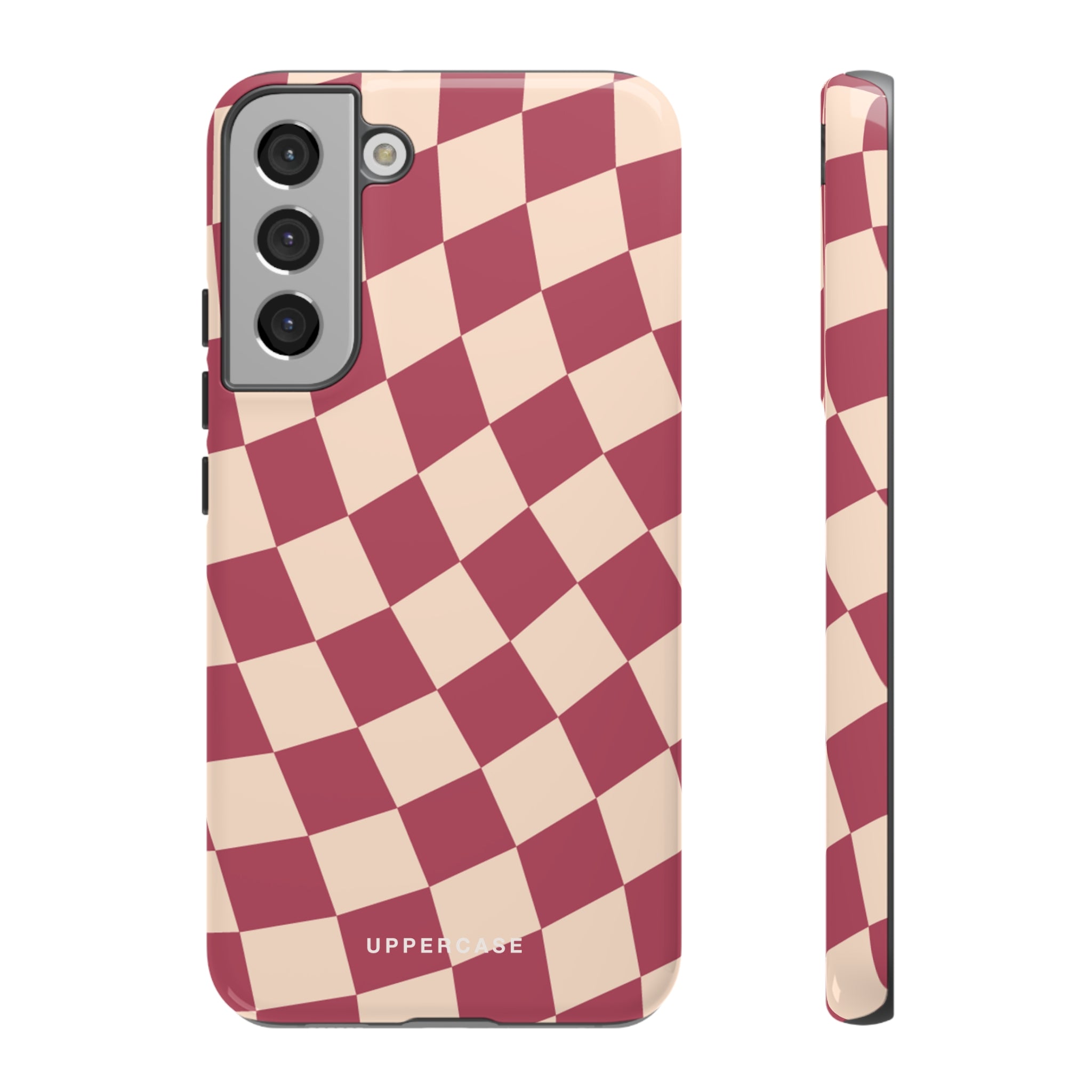 Wavy Check - Raspberry - Strong Case