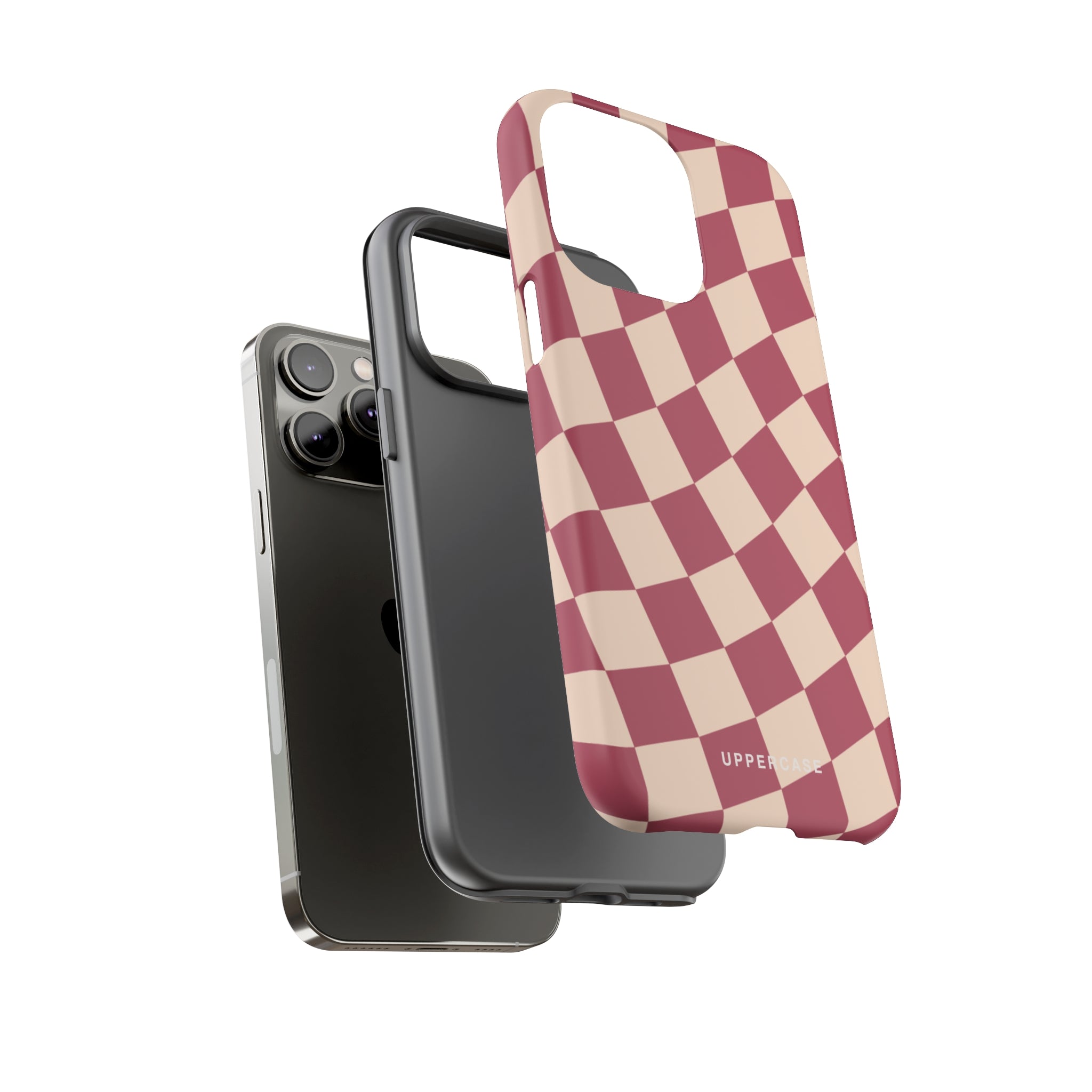 Wavy Check - Raspberry - Strong Case