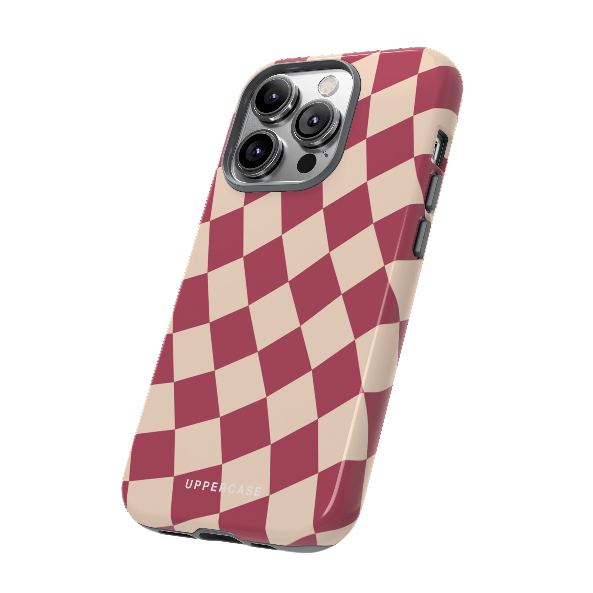 Wavy Check - Raspberry - Strong Case