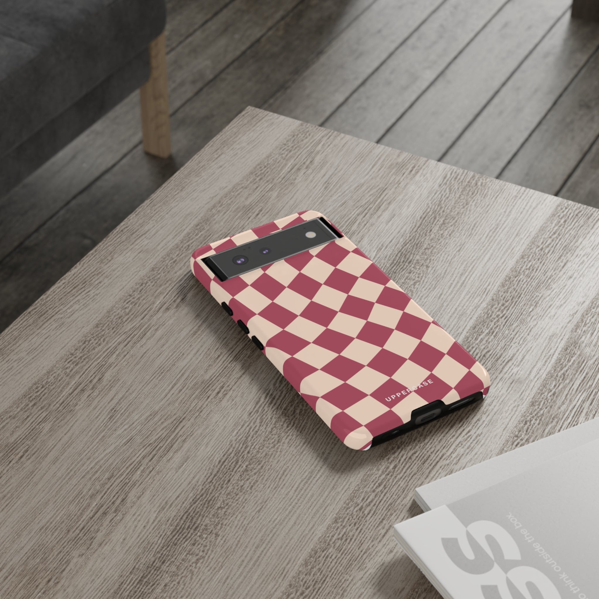 Wavy Check - Raspberry - Strong Case