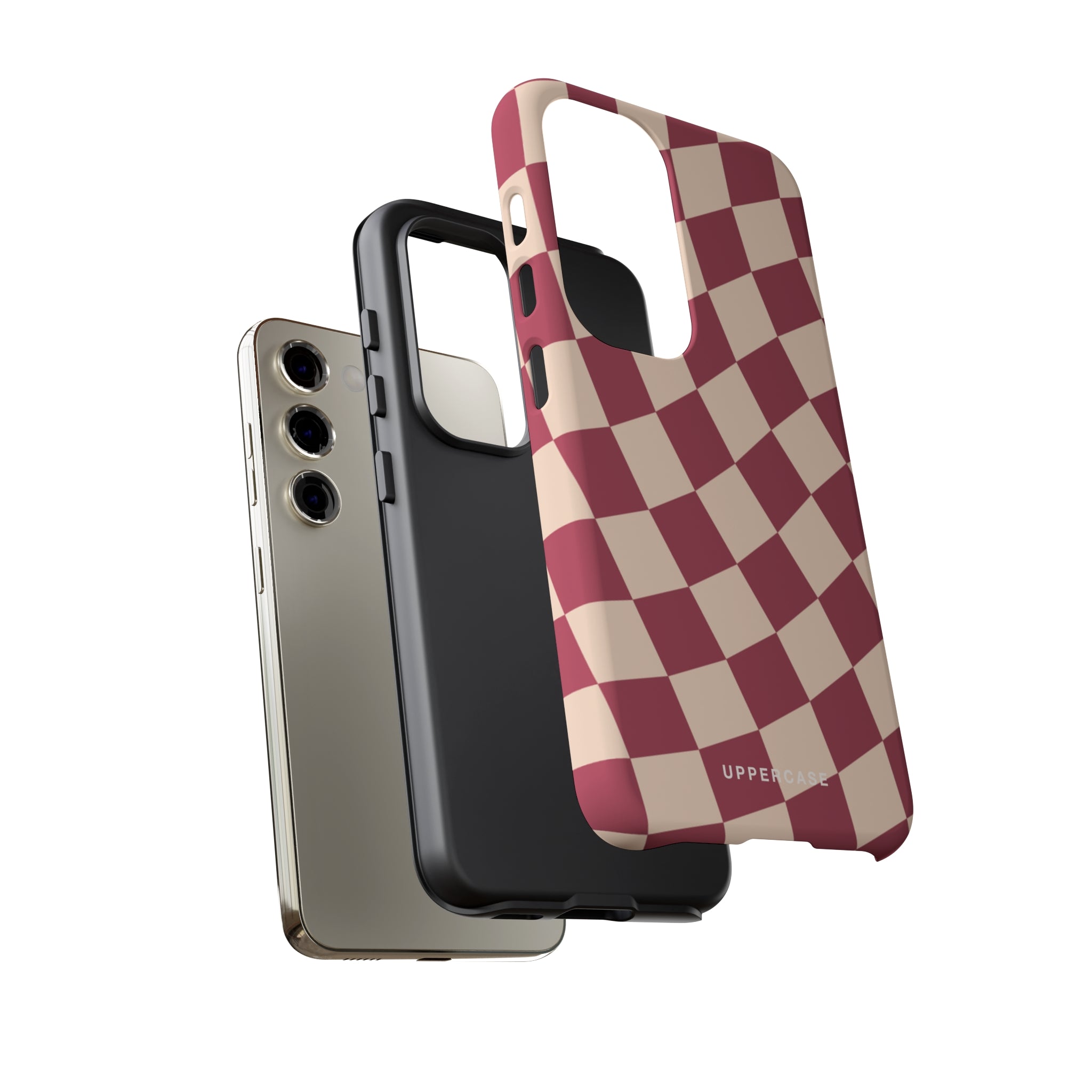 Wavy Check - Raspberry - Strong Case