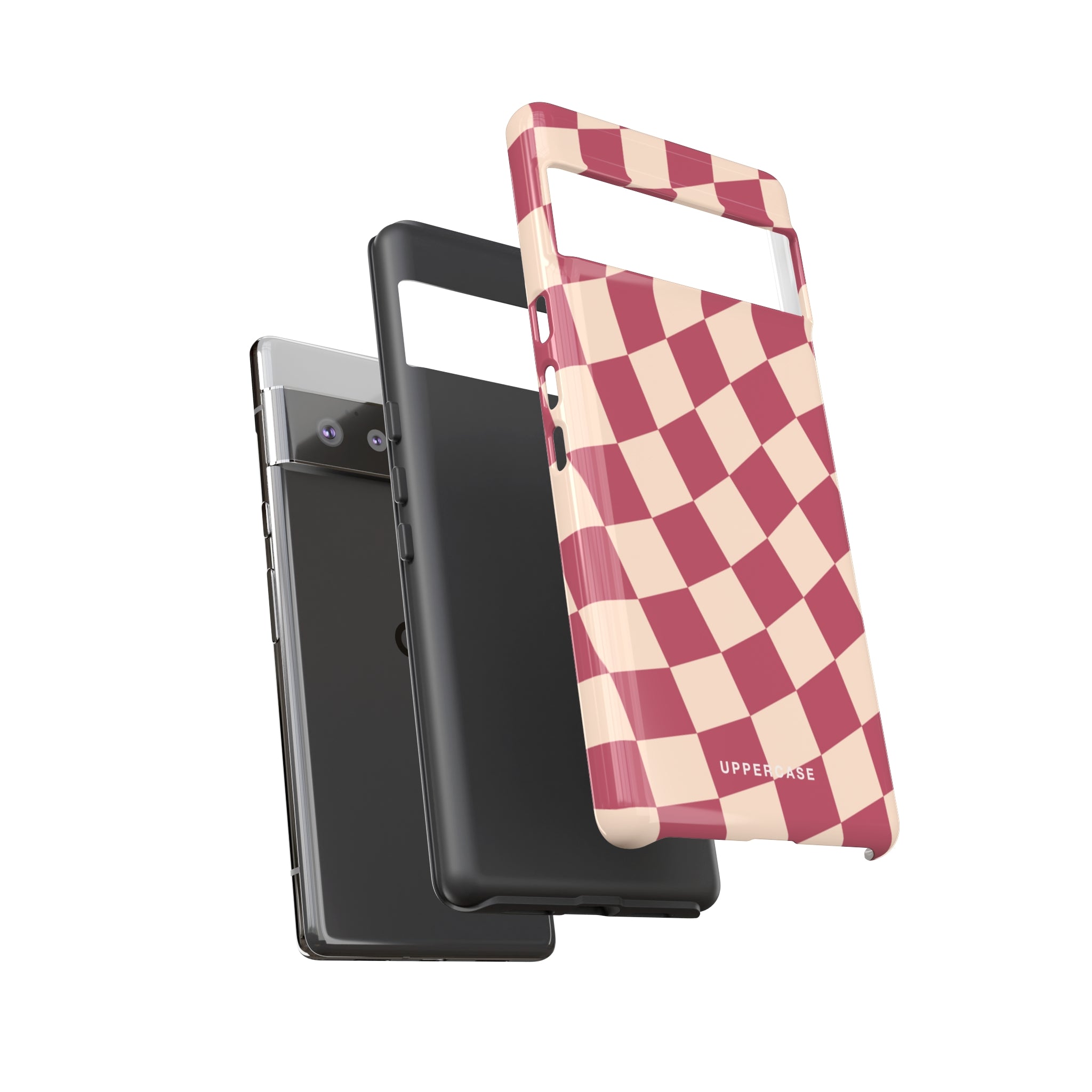 Wavy Check - Raspberry - Strong Case