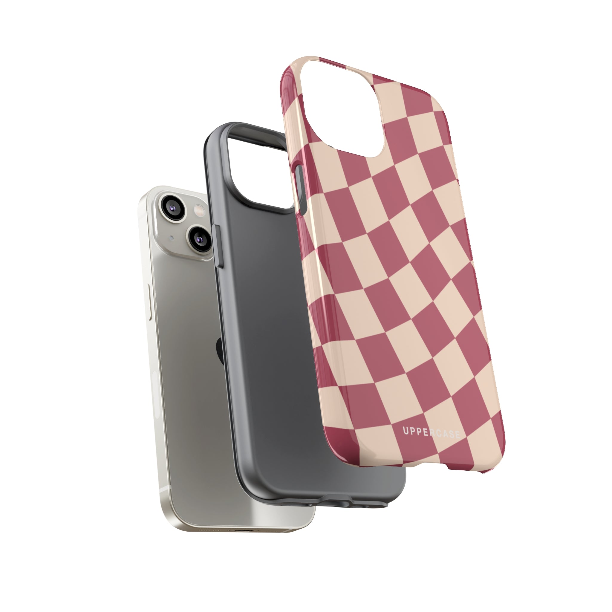 Wavy Check - Raspberry - Strong Case