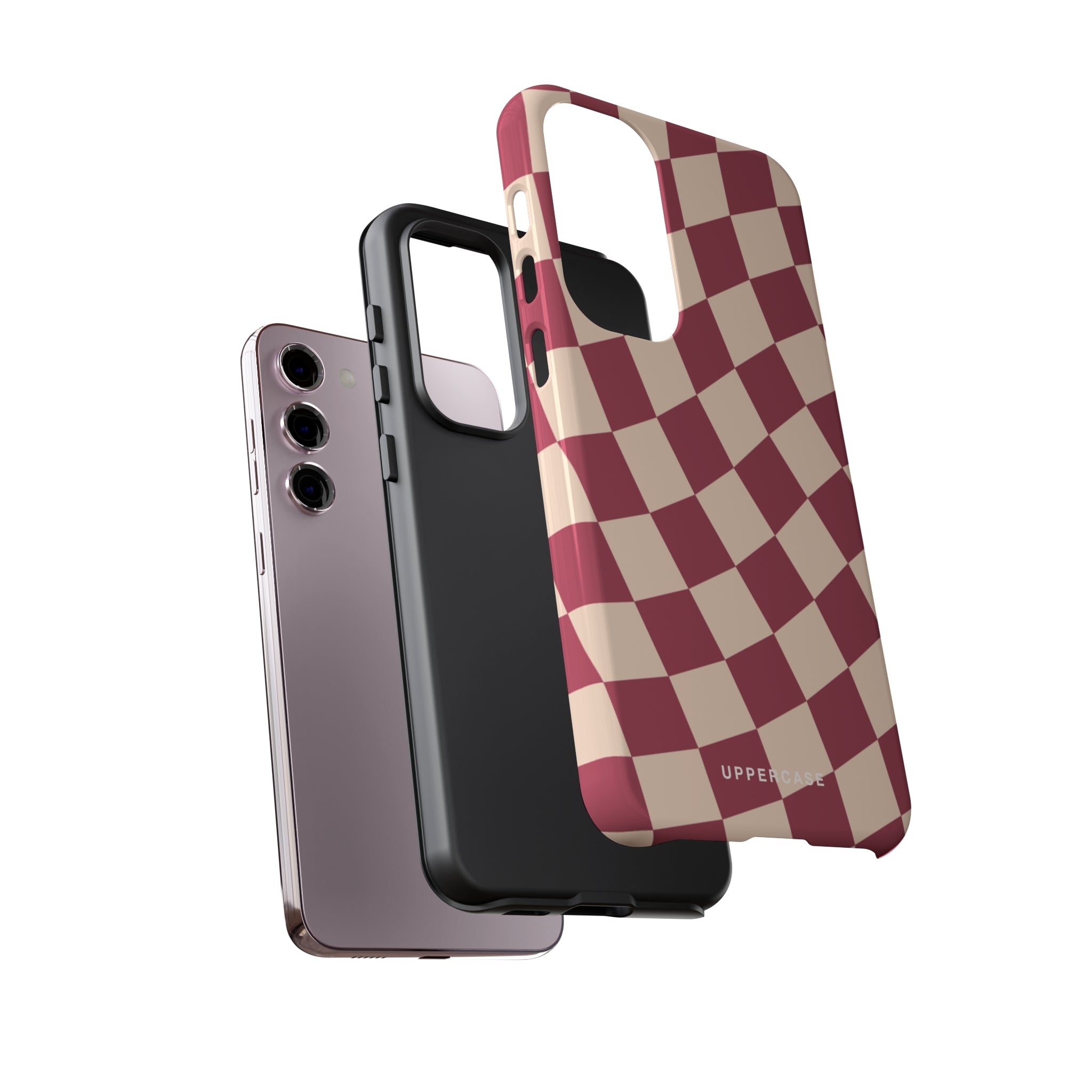 Wavy Check - Raspberry - Strong Case