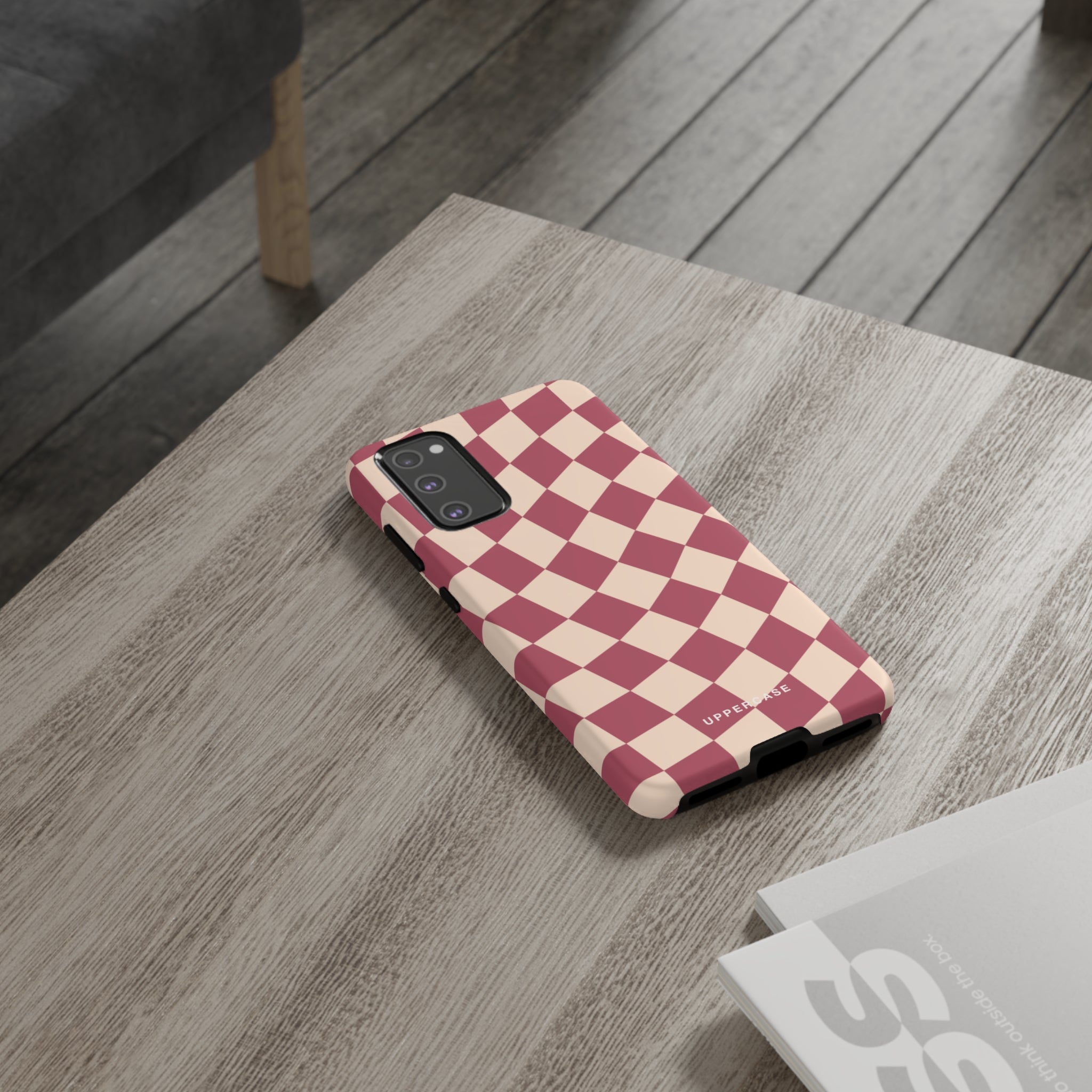 Wavy Check - Raspberry - Strong Case