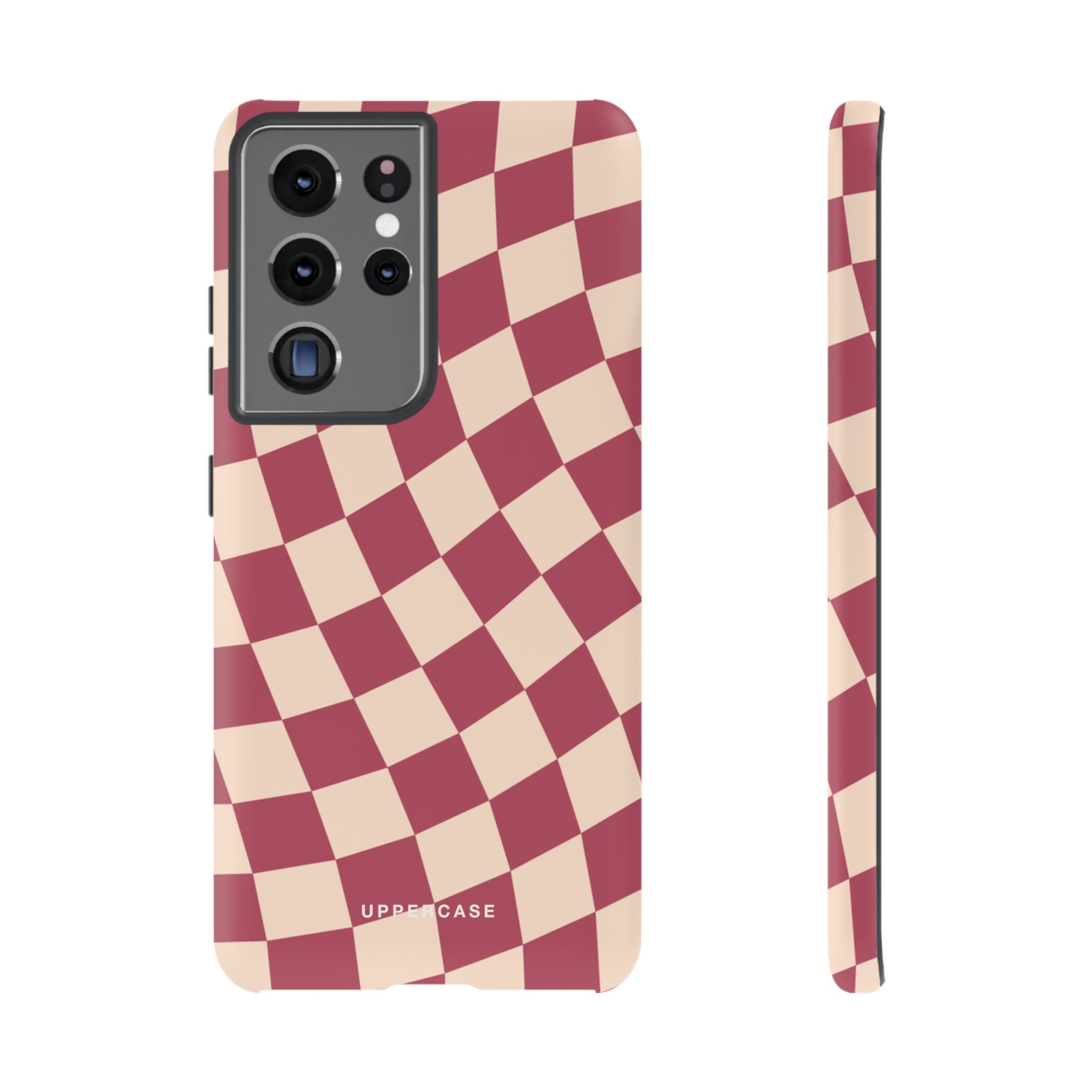 Wavy Check - Raspberry - Strong Case