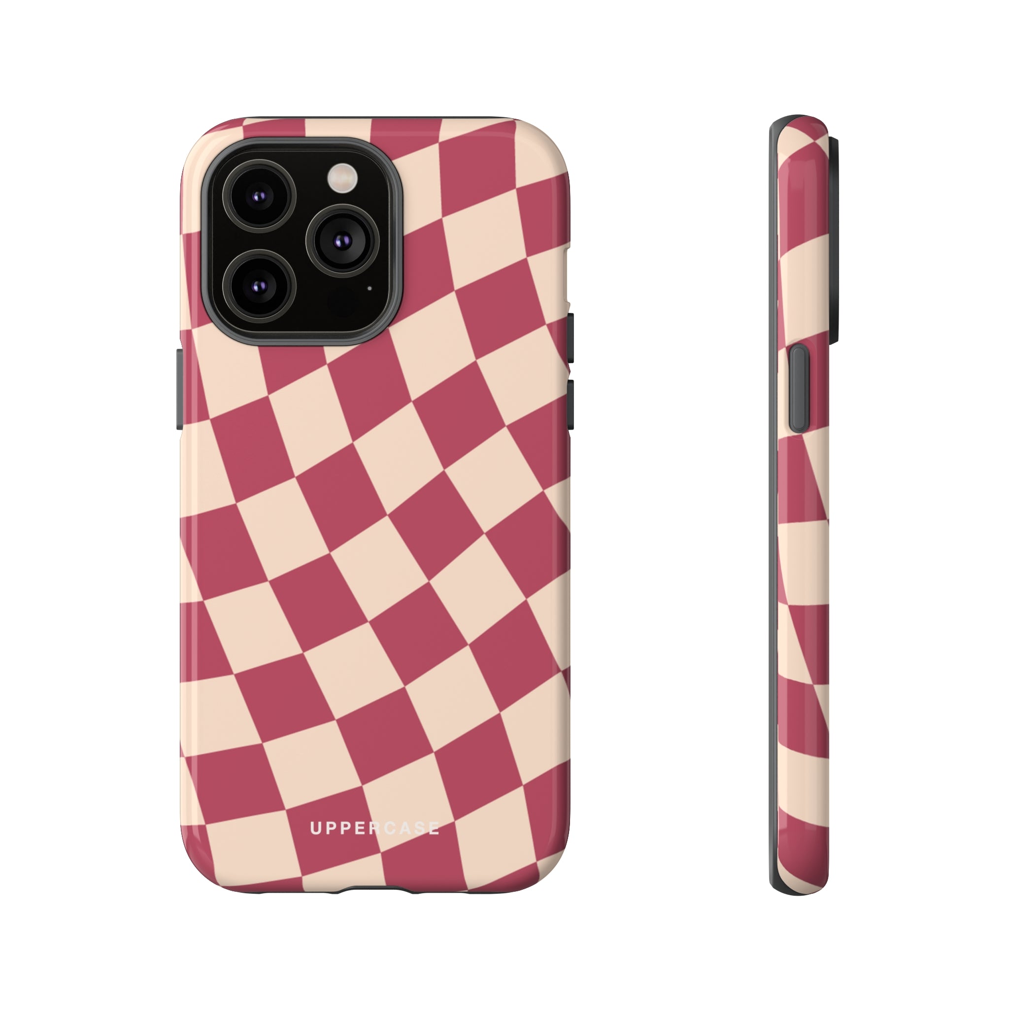 Wavy Check - Raspberry - Strong Case