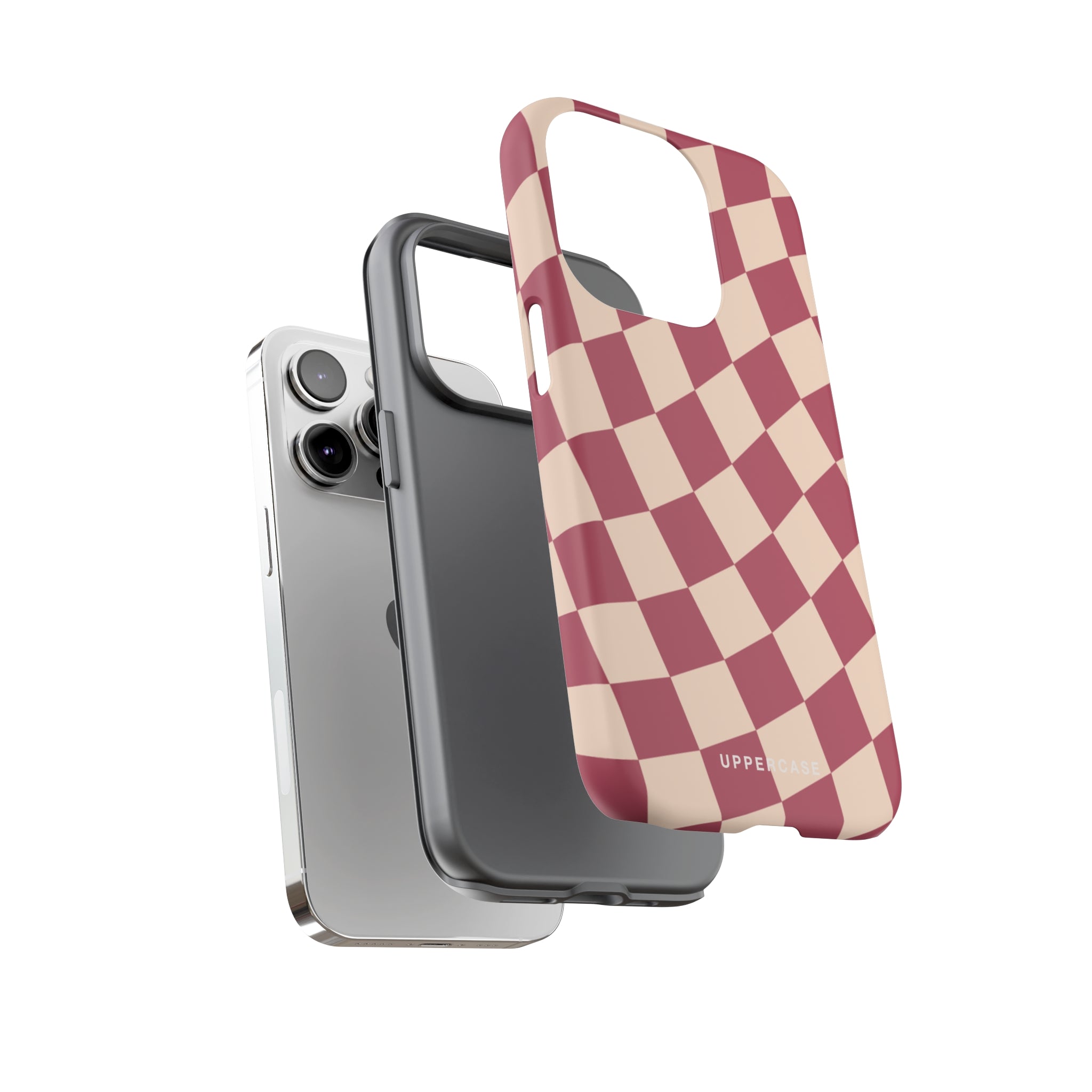 Wavy Check - Raspberry - Strong Case