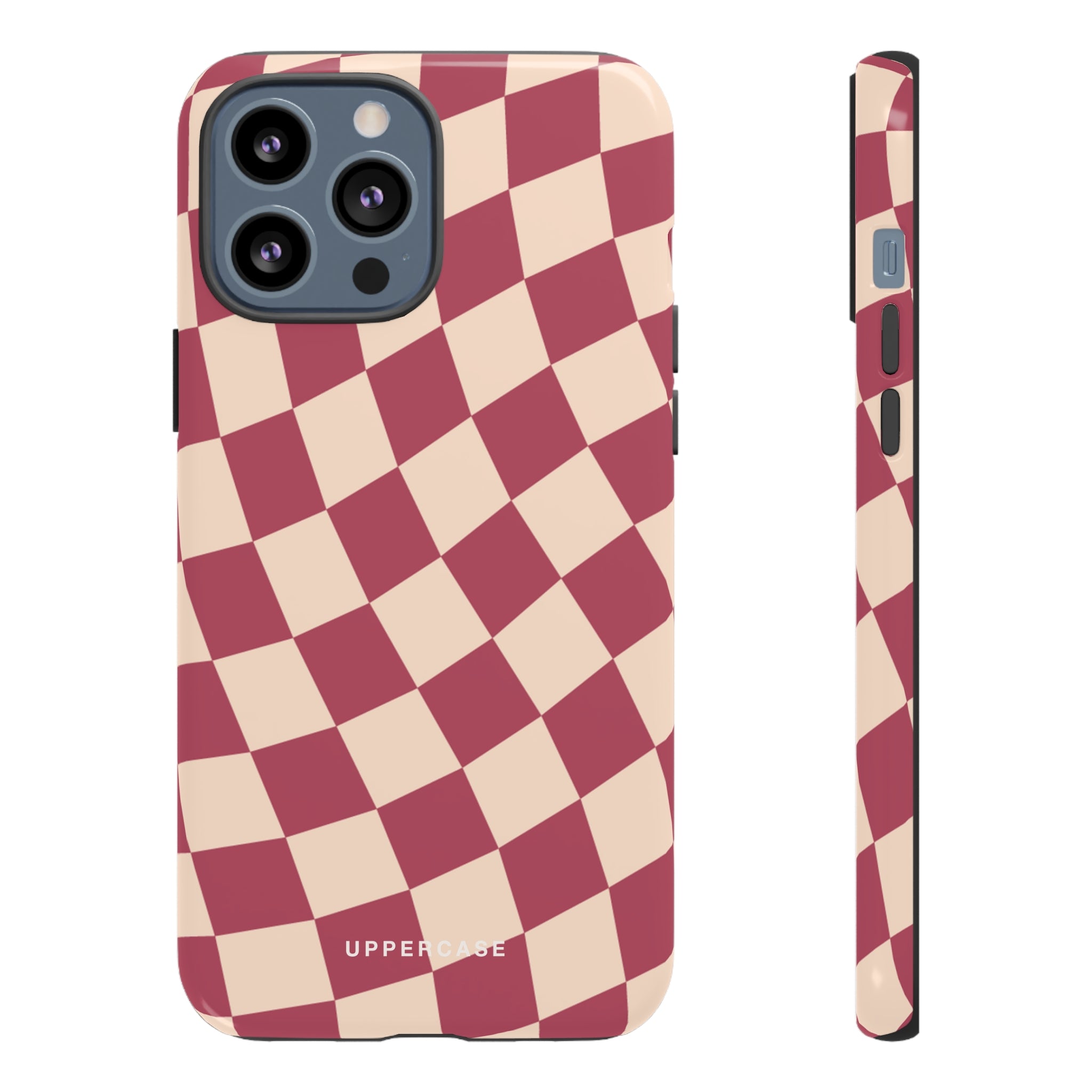 Wavy Check - Raspberry - Strong Case