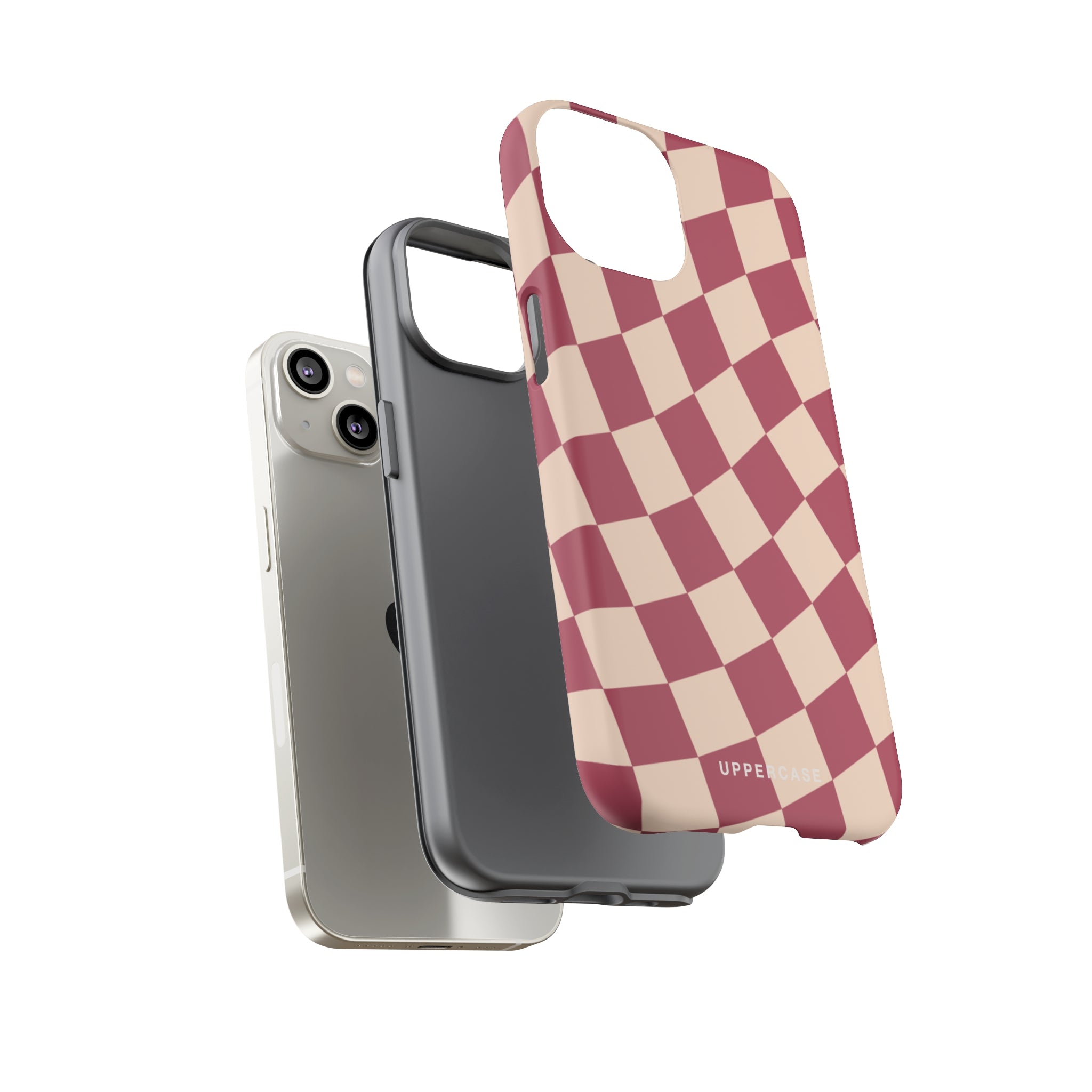 Wavy Check - Raspberry - Strong Case