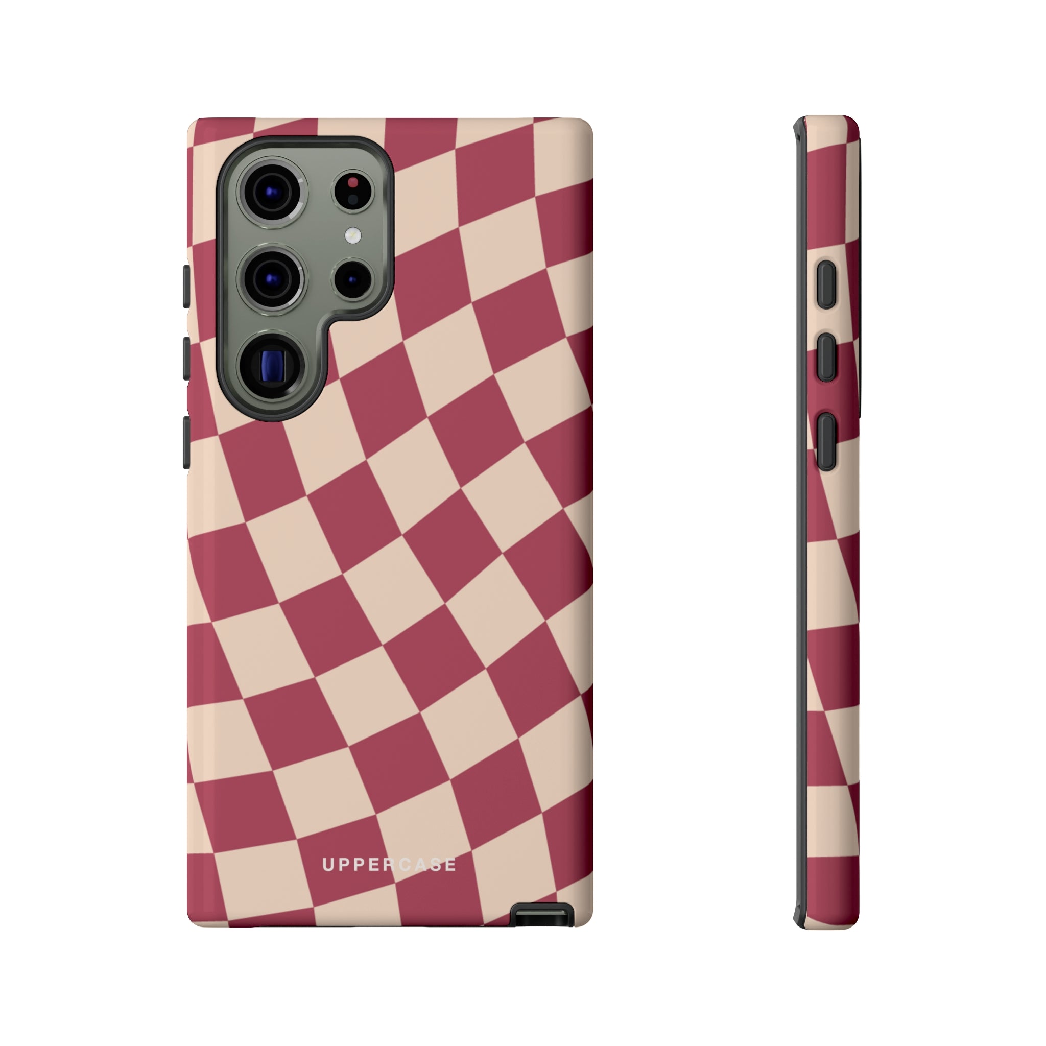 Wavy Check - Raspberry - Strong Case