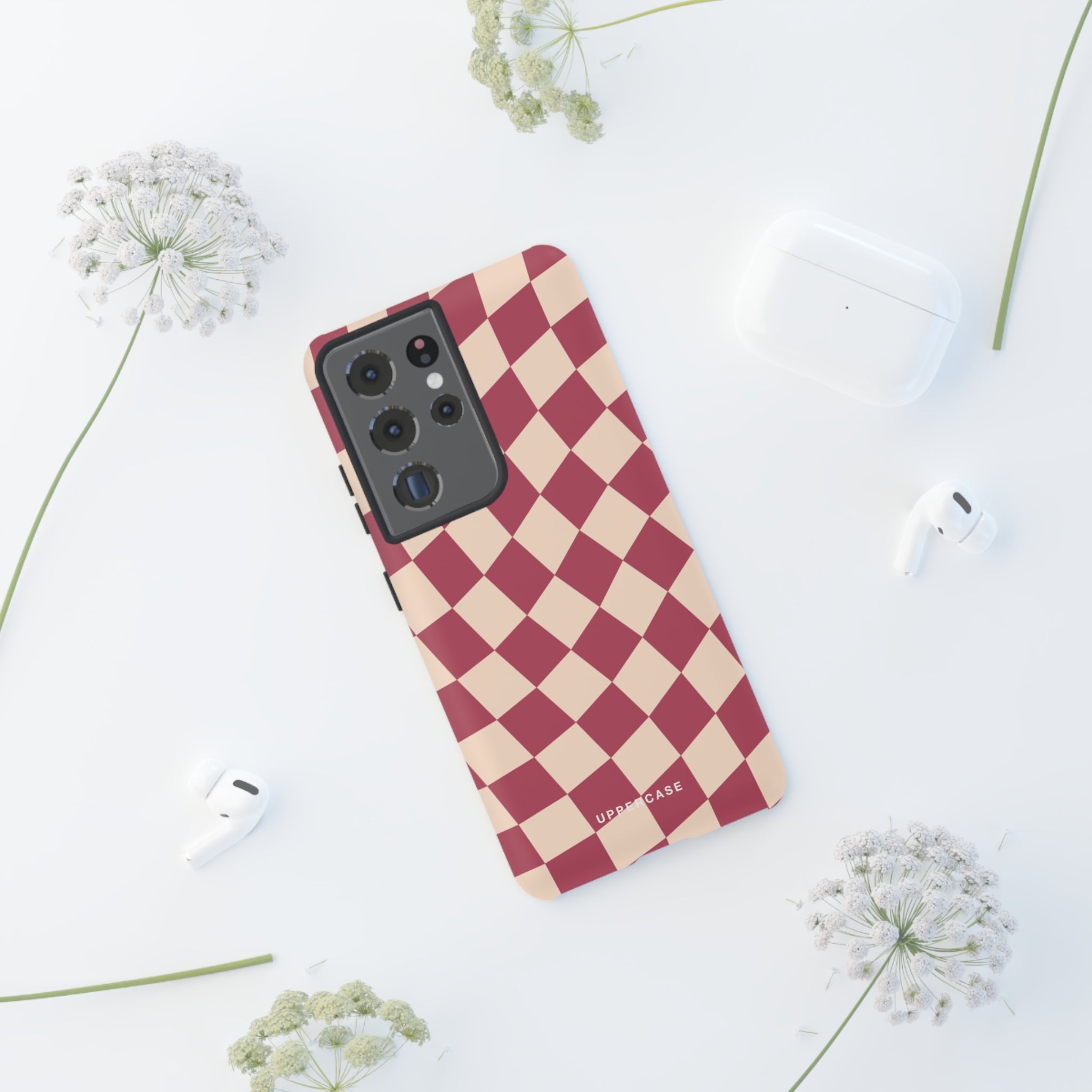 Wavy Check - Raspberry - Strong Case