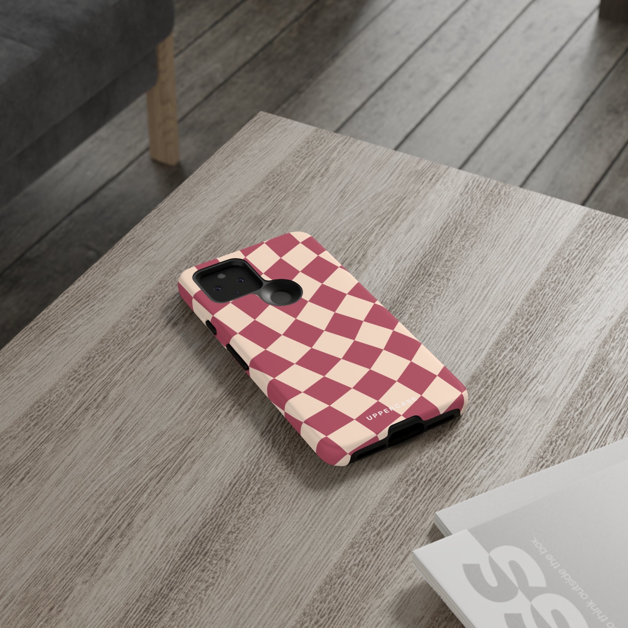 Wavy Check - Raspberry - Strong Case