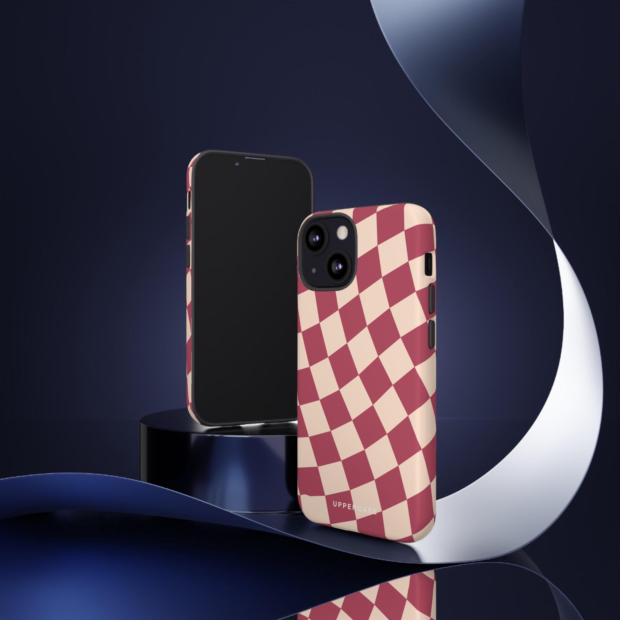 Wavy Check - Raspberry - Strong Case