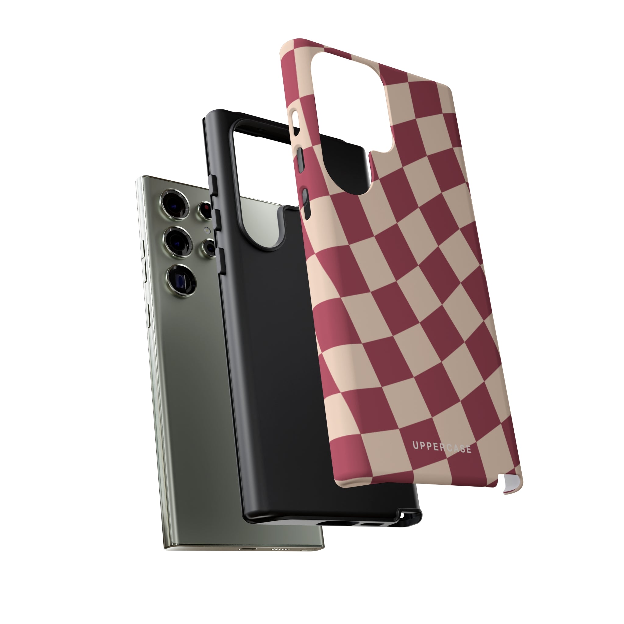 Wavy Check - Raspberry - Strong Case