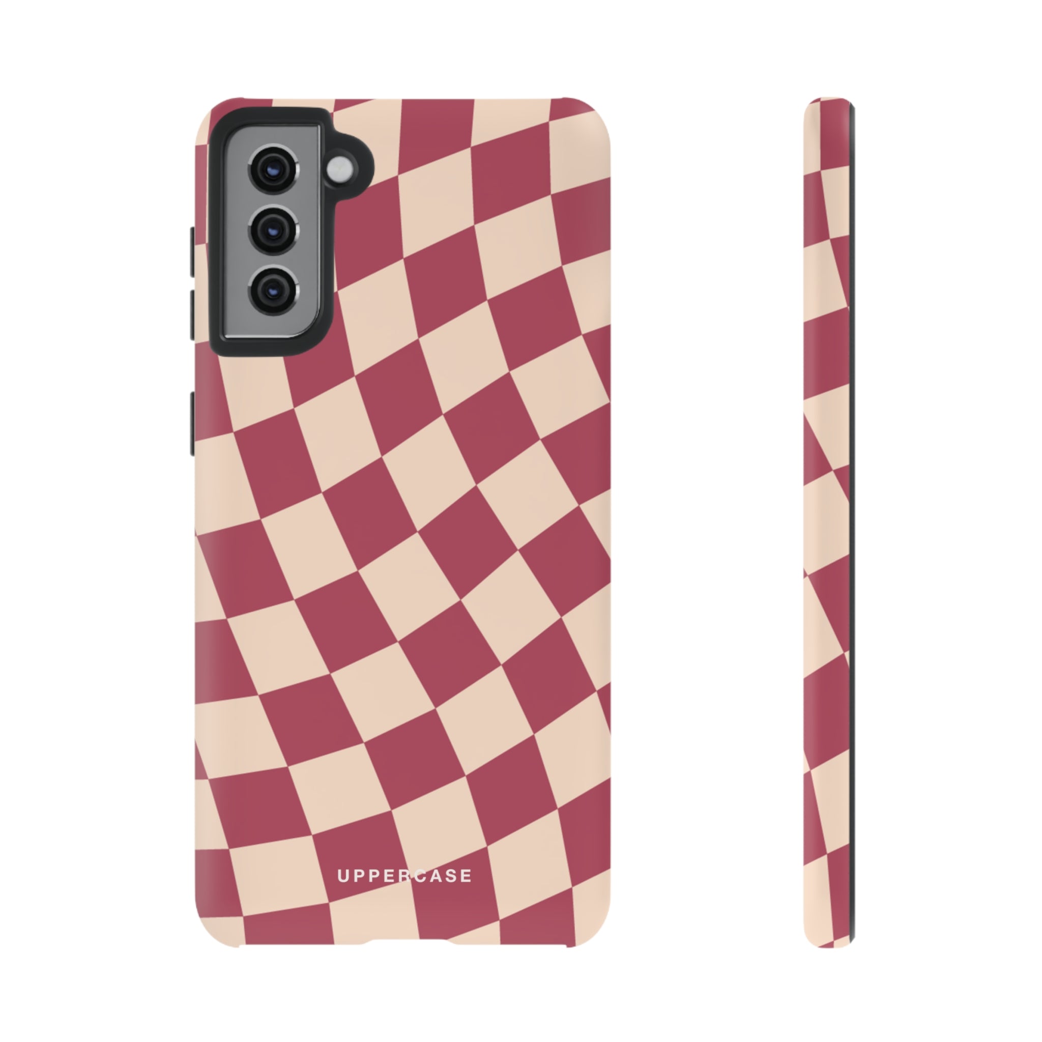 Wavy Check - Raspberry - Strong Case