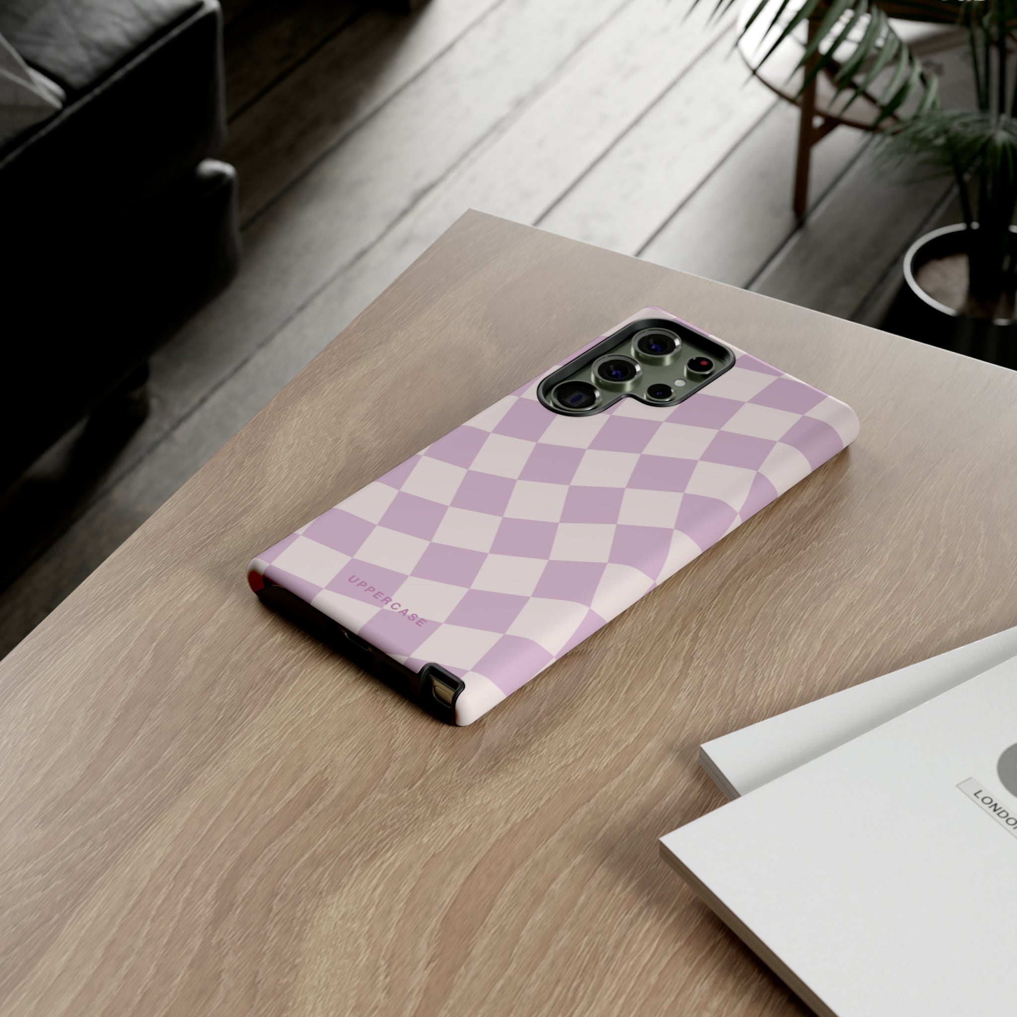 Wavy Check - Powder Pink & Heather Purple - Strong Case