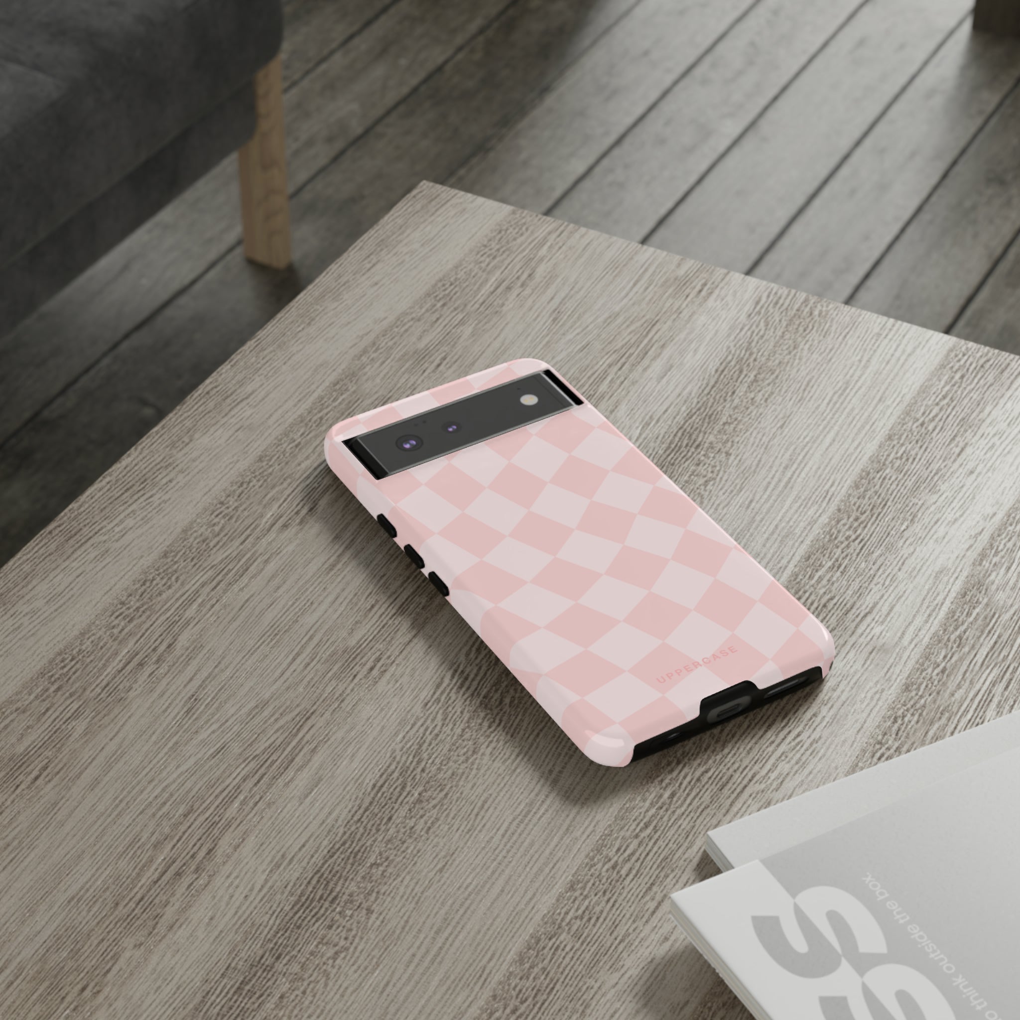 Wavy Check - Baby Pink - Strong Case