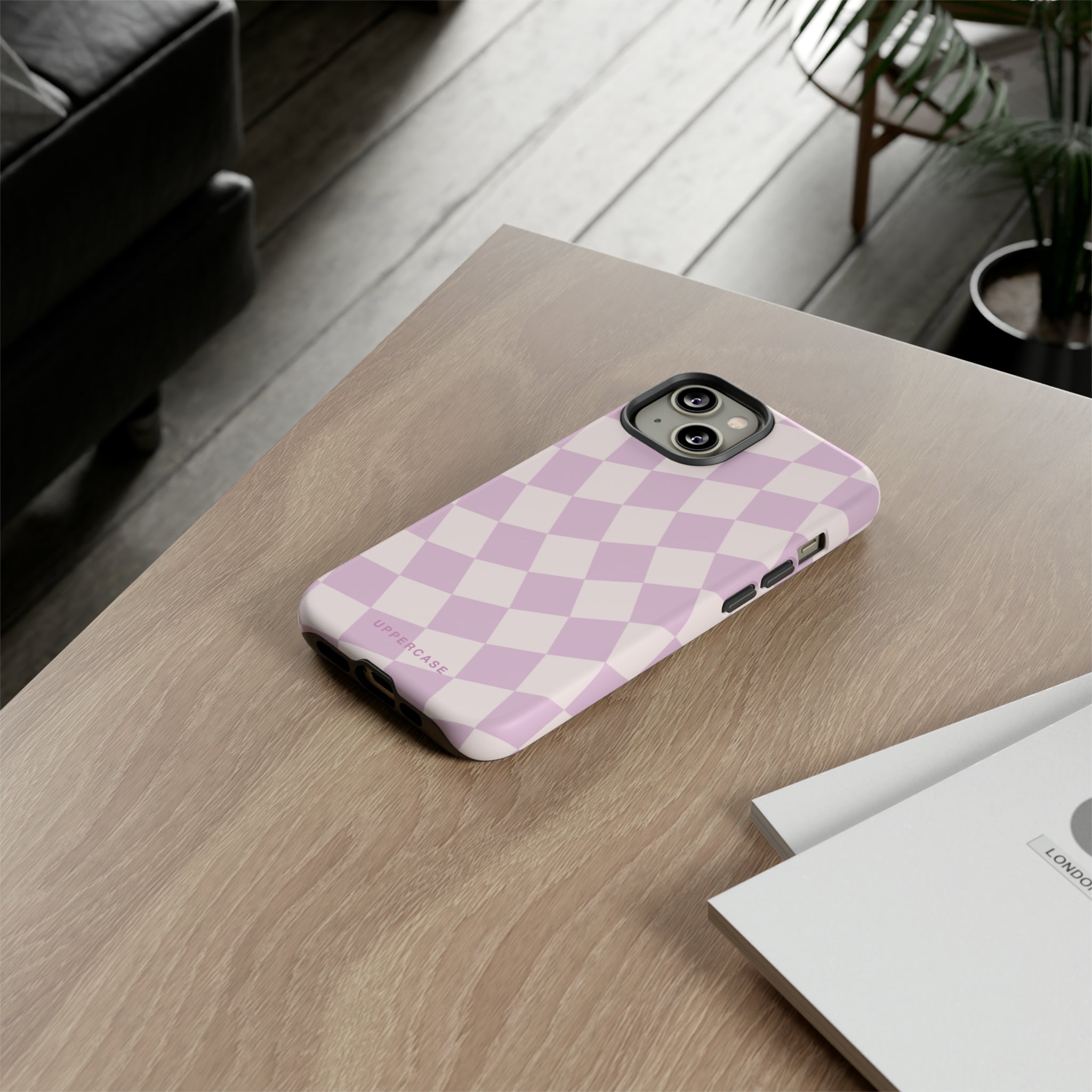 Wavy Check - Powder Pink & Heather Purple - Strong Case