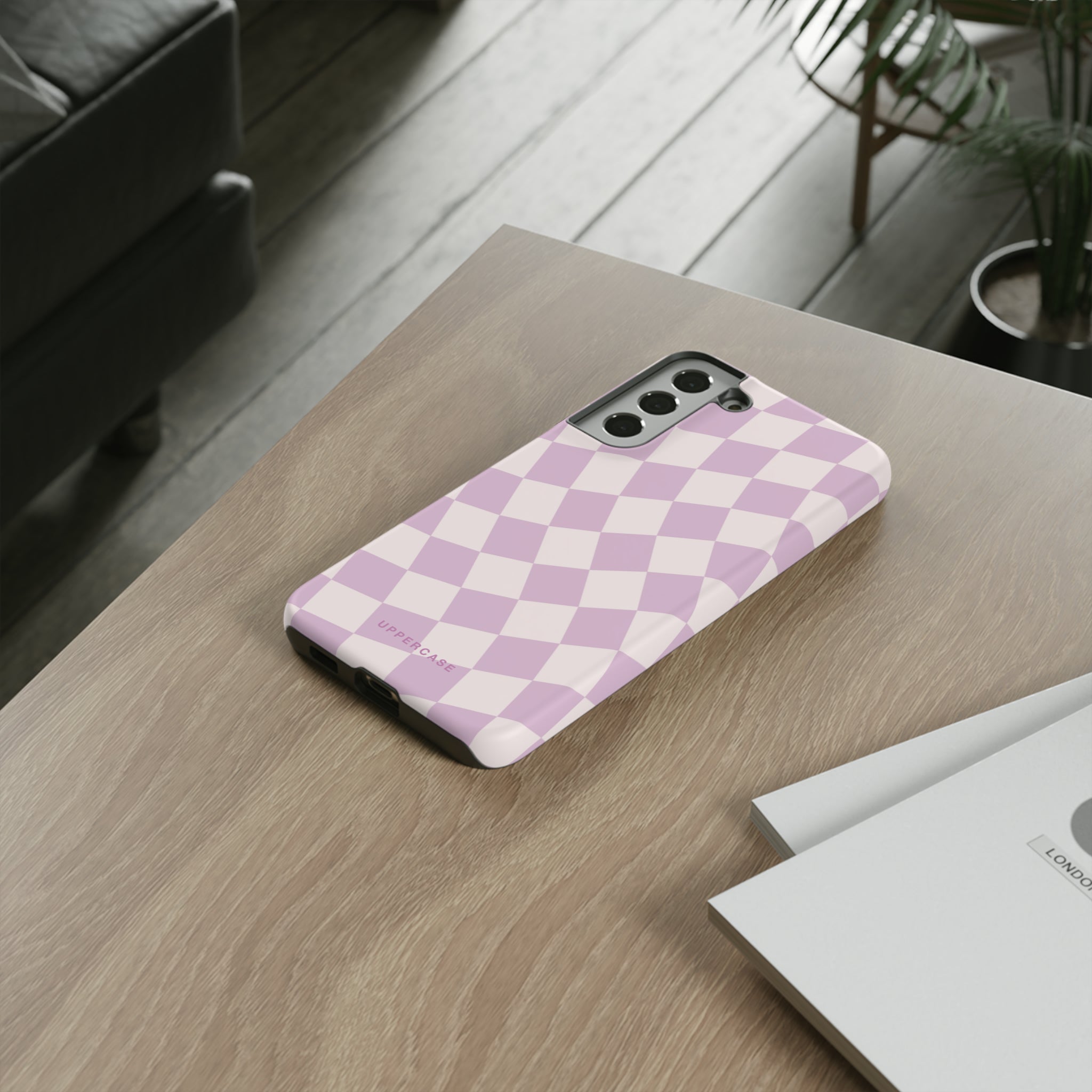 Wavy Check - Powder Pink & Heather Purple - Strong Case