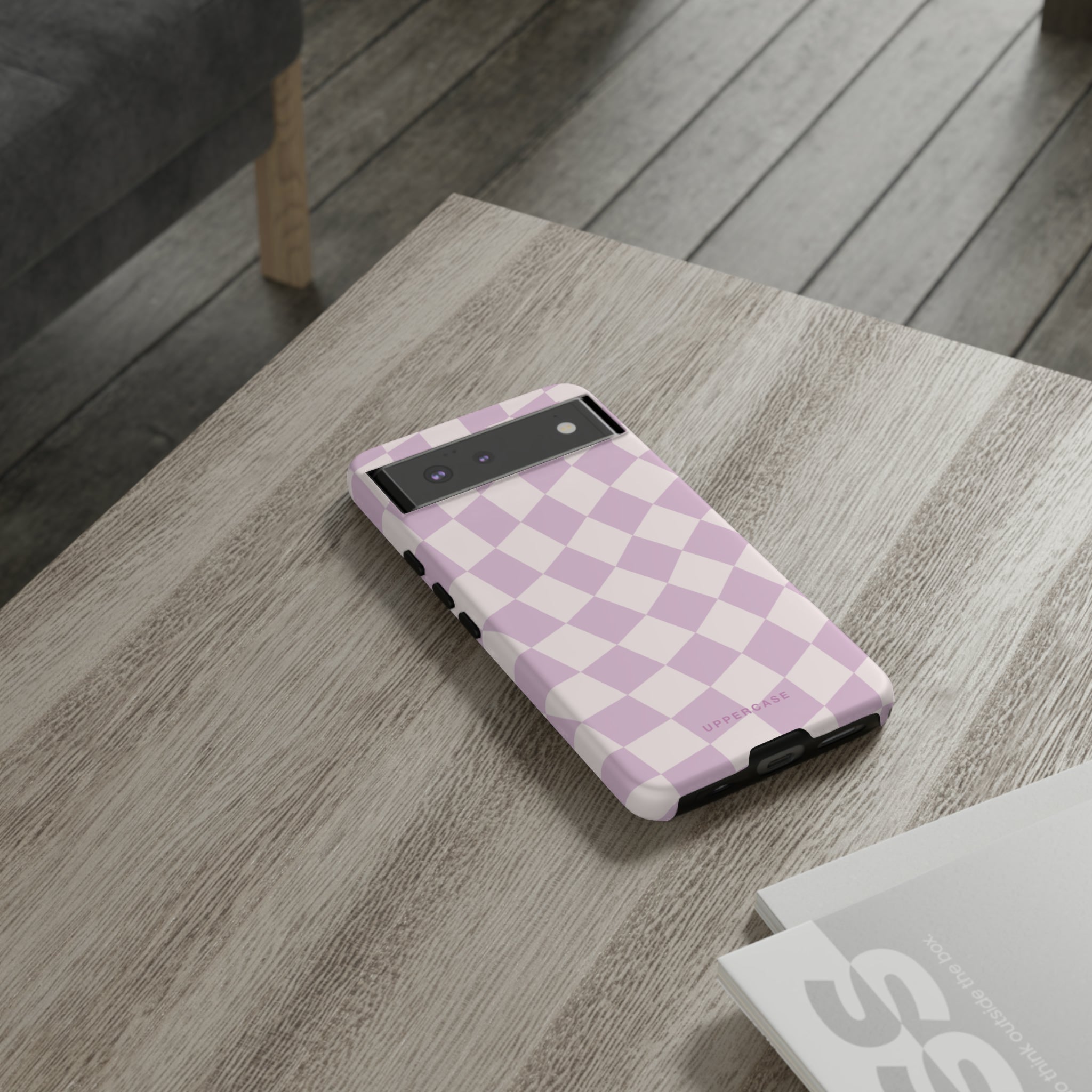 Wavy Check - Powder Pink & Heather Purple - Strong Case