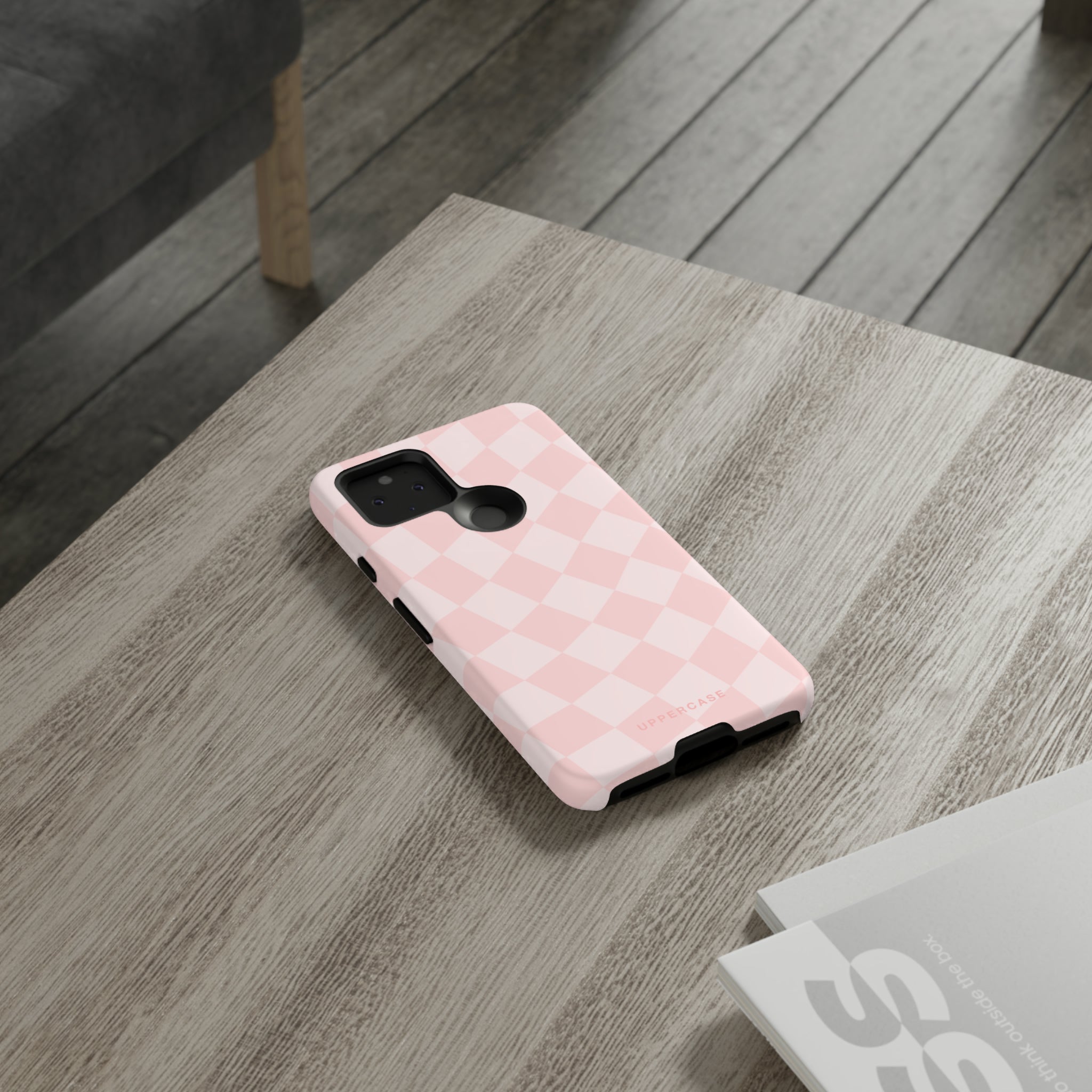 Wavy Check - Baby Pink - Strong Case