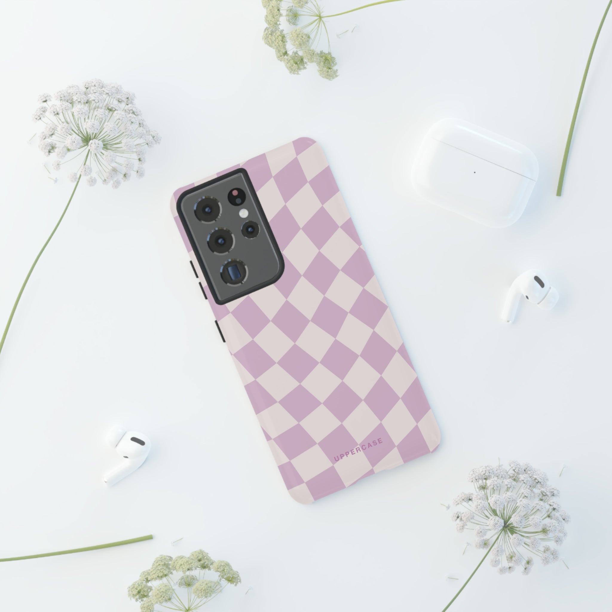 Wavy Check - Powder Pink & Heather Purple - Strong Case