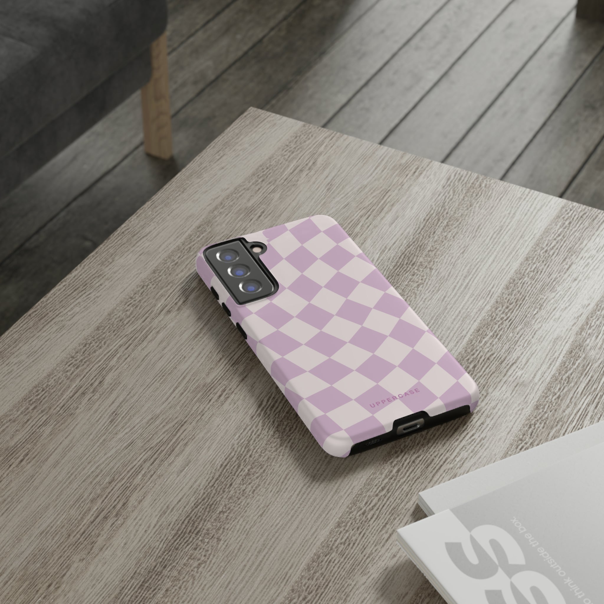 Wavy Check - Powder Pink & Heather Purple - Strong Case