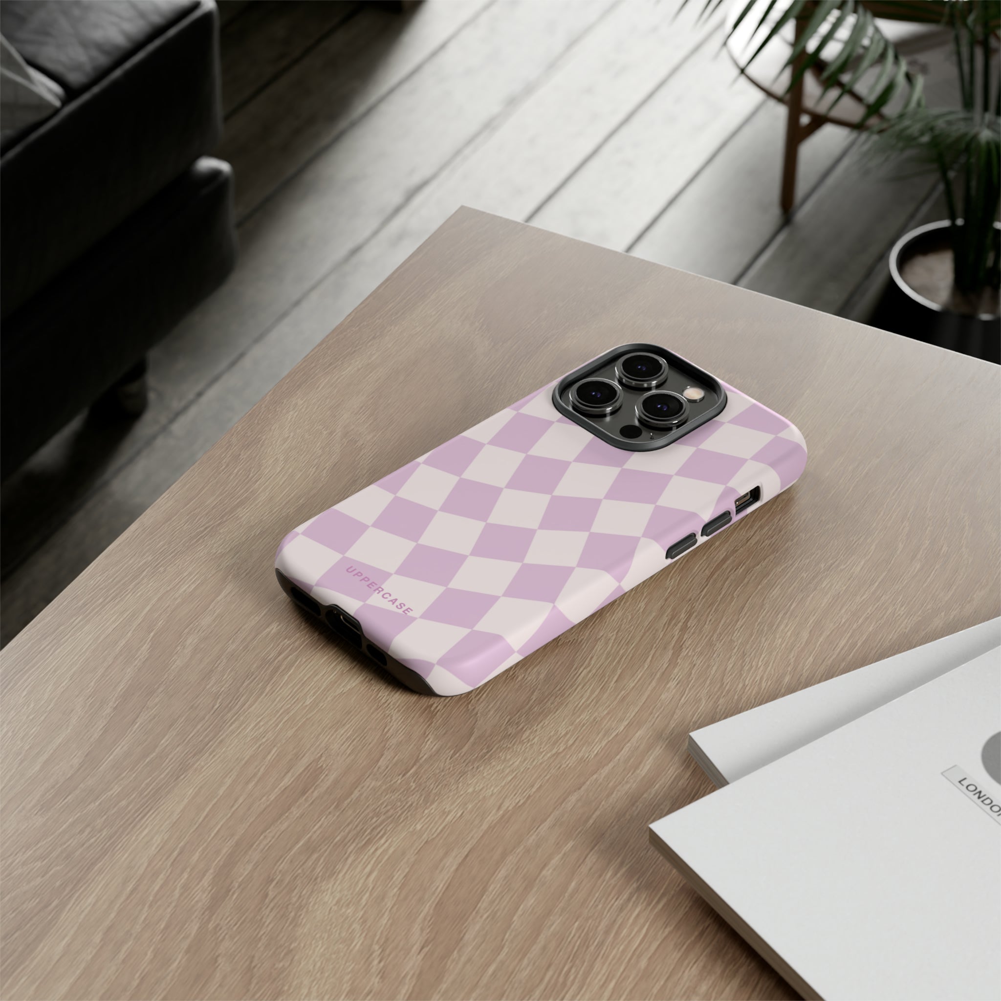 Wavy Check - Powder Pink & Heather Purple - Strong Case