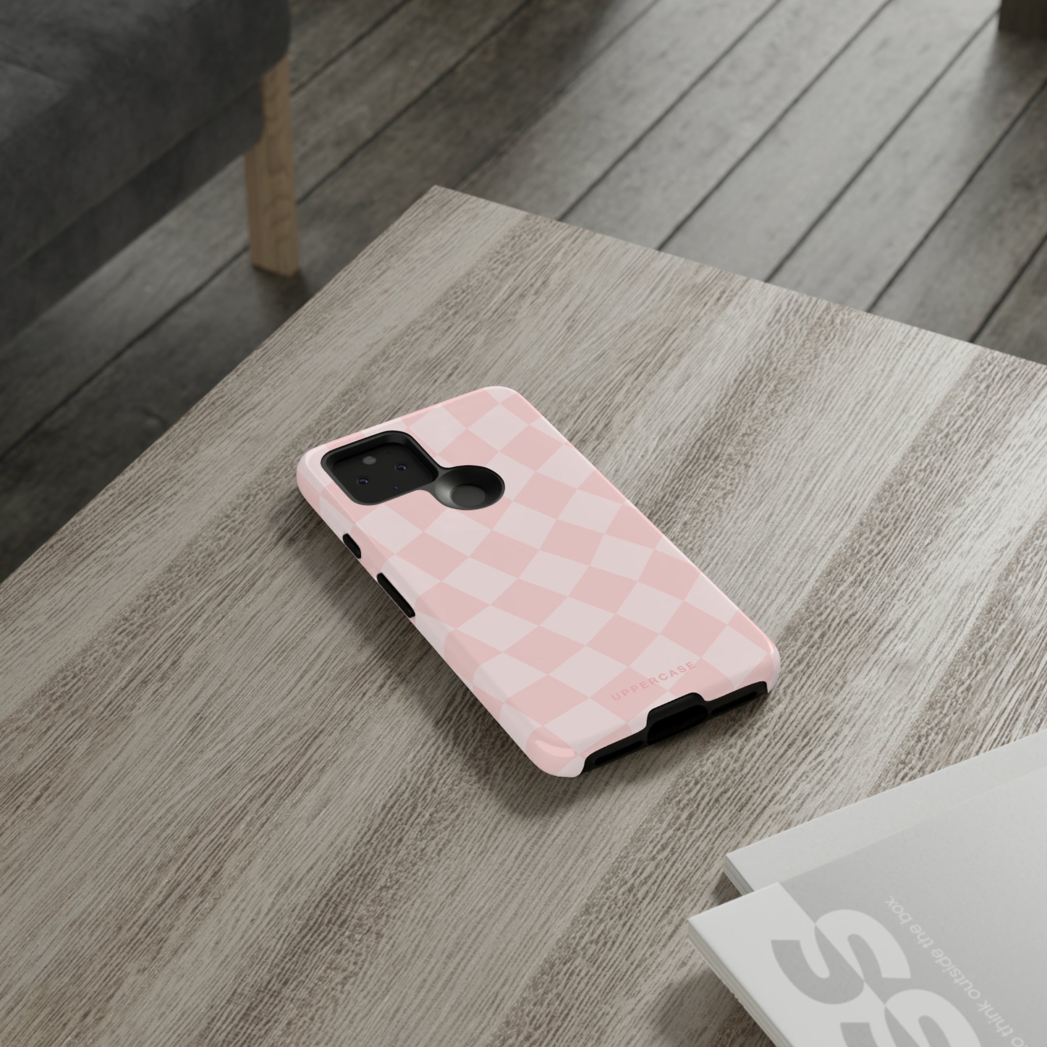 Wavy Check - Baby Pink - Strong Case