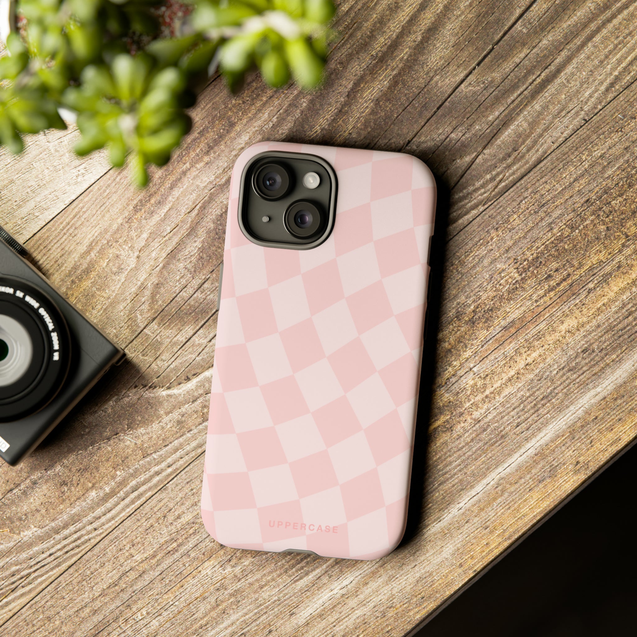 Wavy Check - Baby Pink - Strong Case