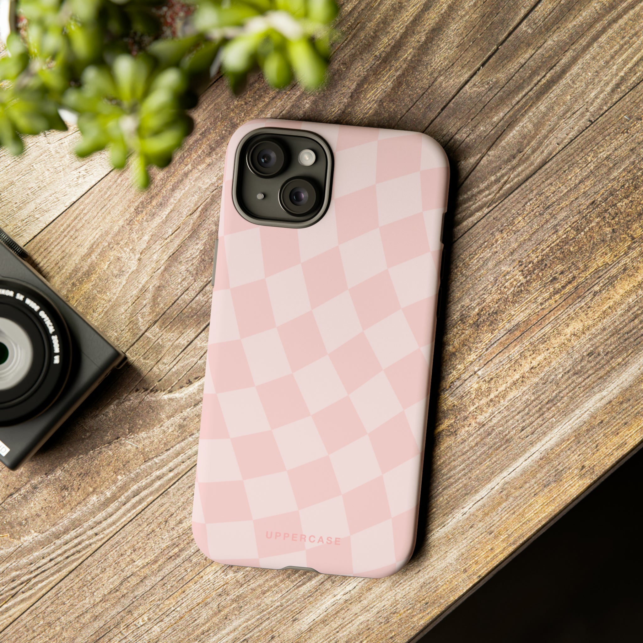 Wavy Check - Baby Pink - Strong Case