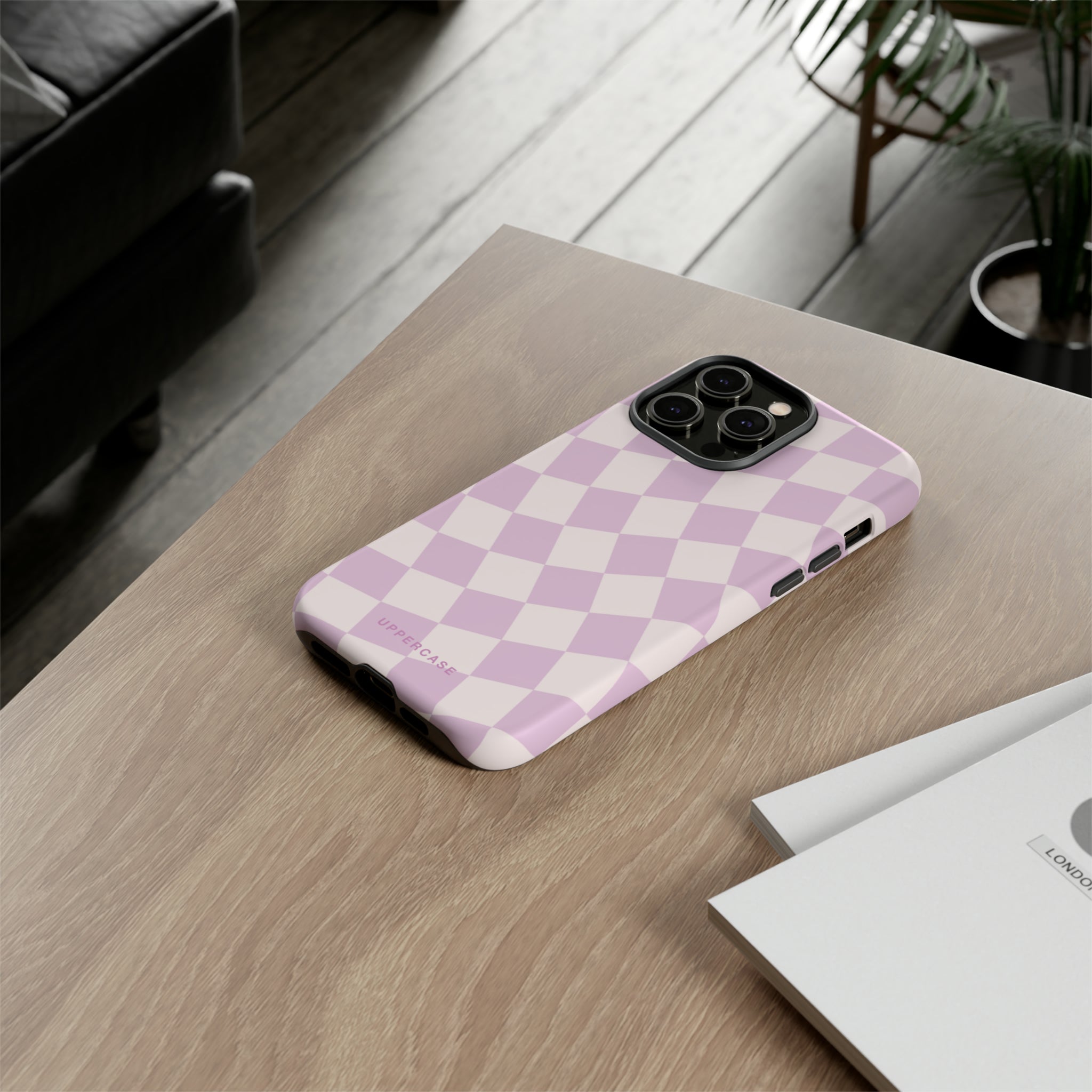 Wavy Check - Powder Pink & Heather Purple - Strong Case