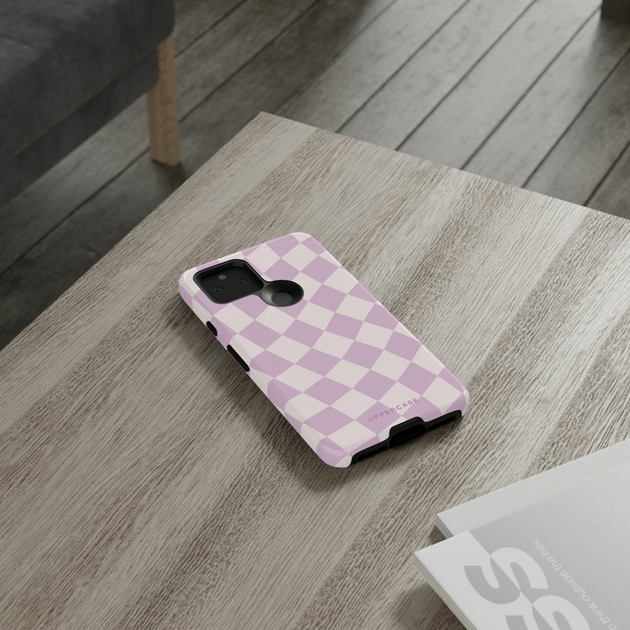 Wavy Check - Powder Pink & Heather Purple - Strong Case