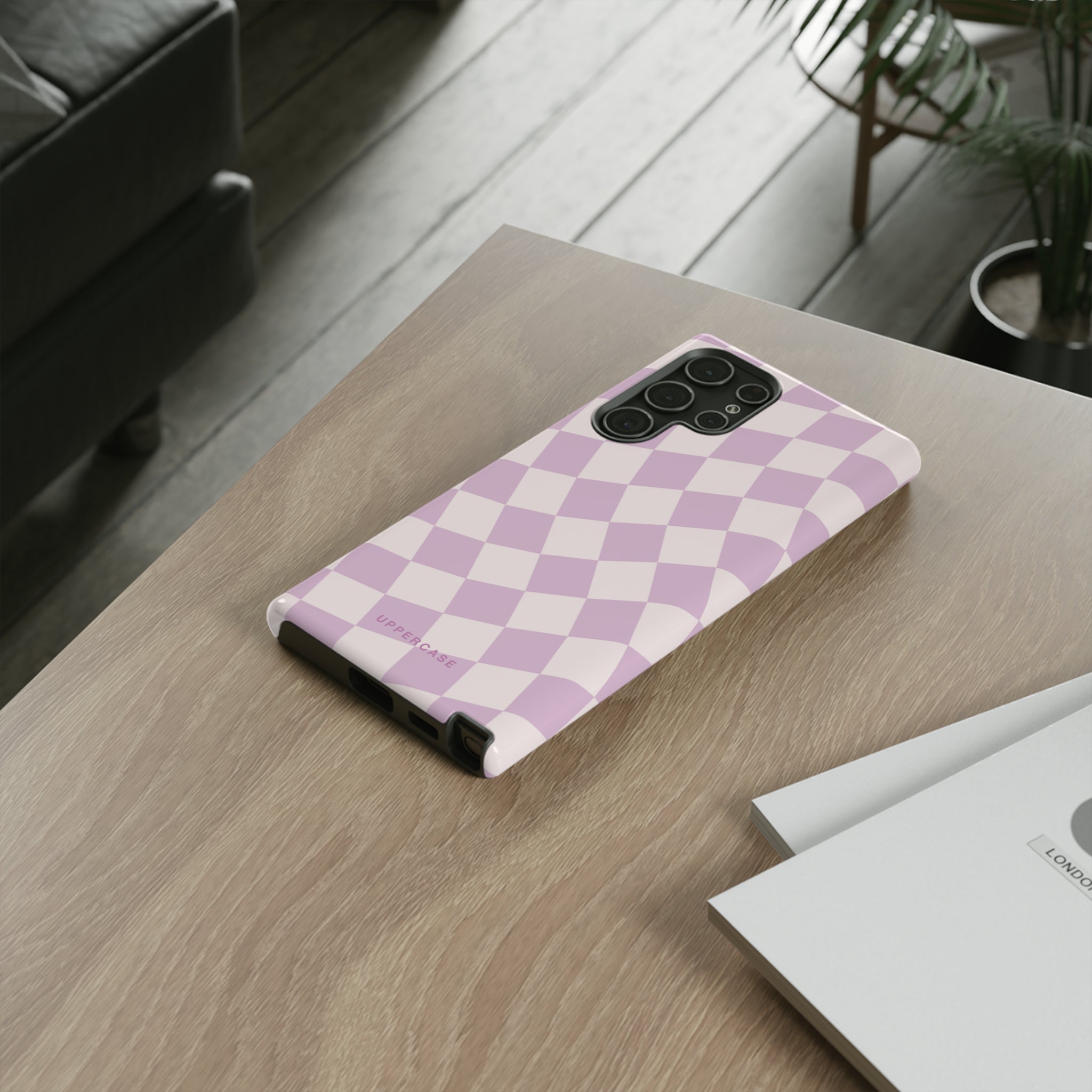 Wavy Check - Powder Pink & Heather Purple - Strong Case