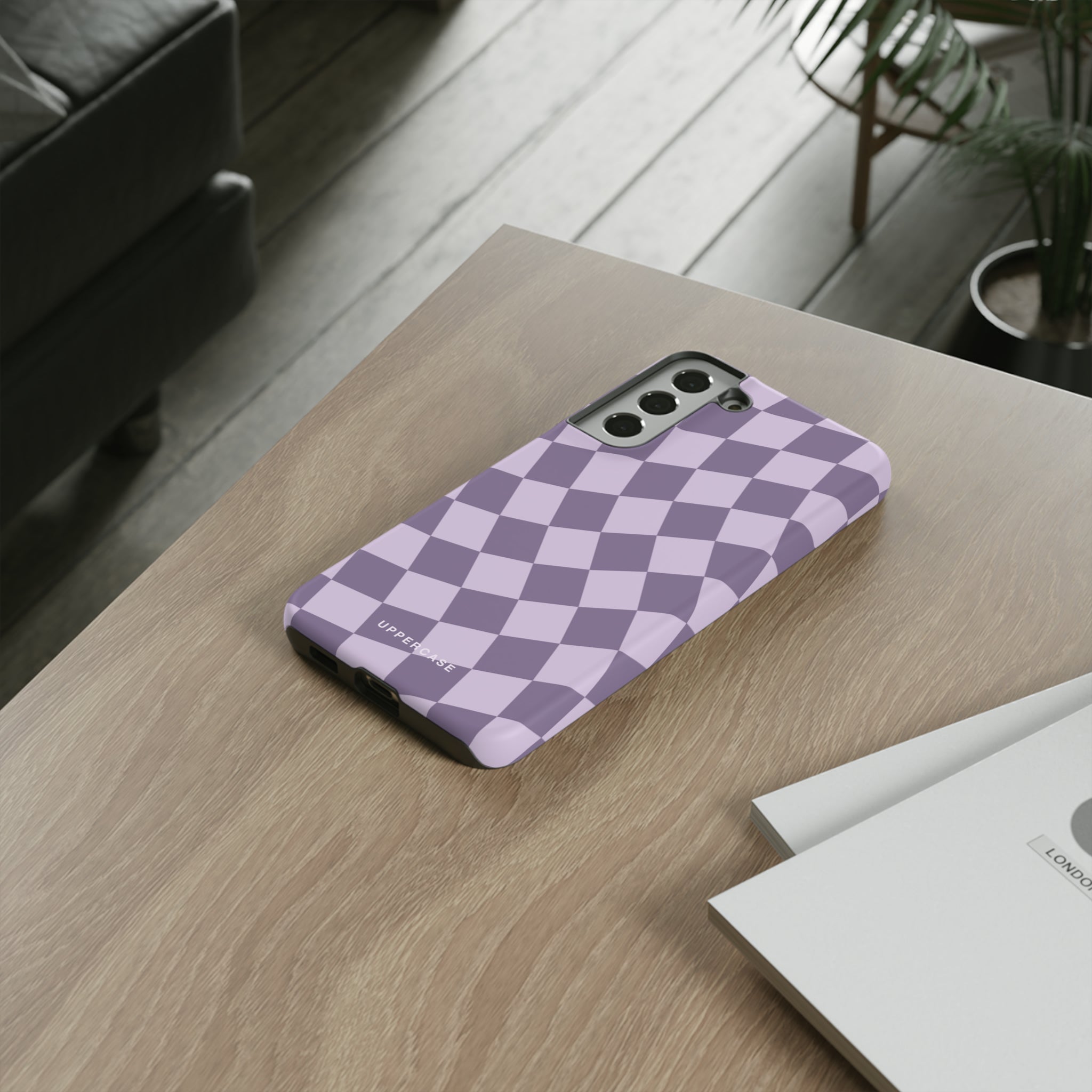 Wavy Check - Lavender and Mauve Purple - Strong Case