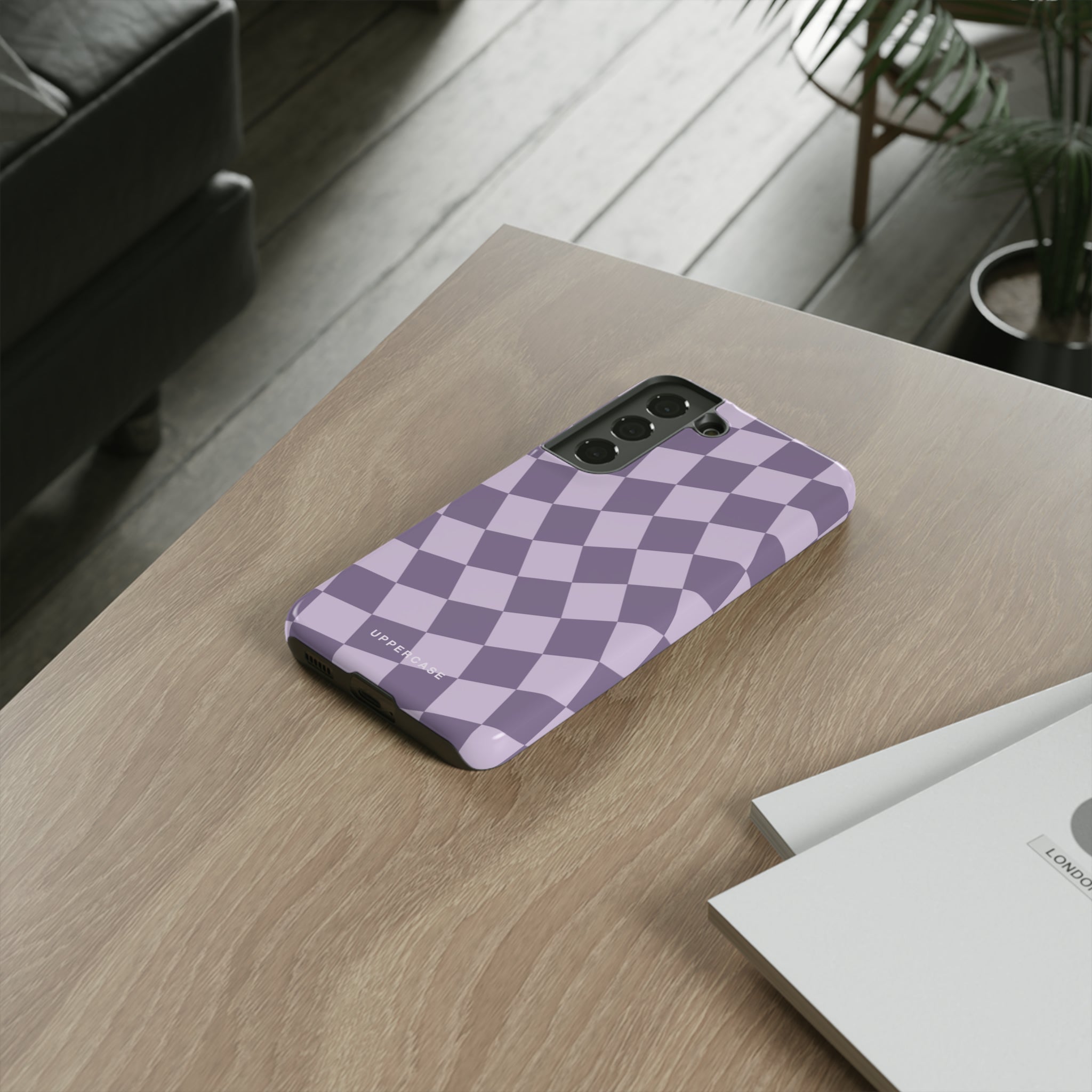 Wavy Check - Lavender and Mauve Purple - Strong Case