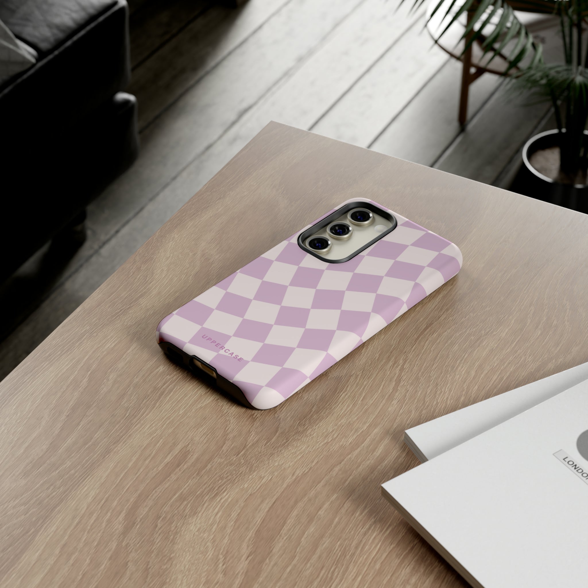 Wavy Check - Powder Pink & Heather Purple - Strong Case