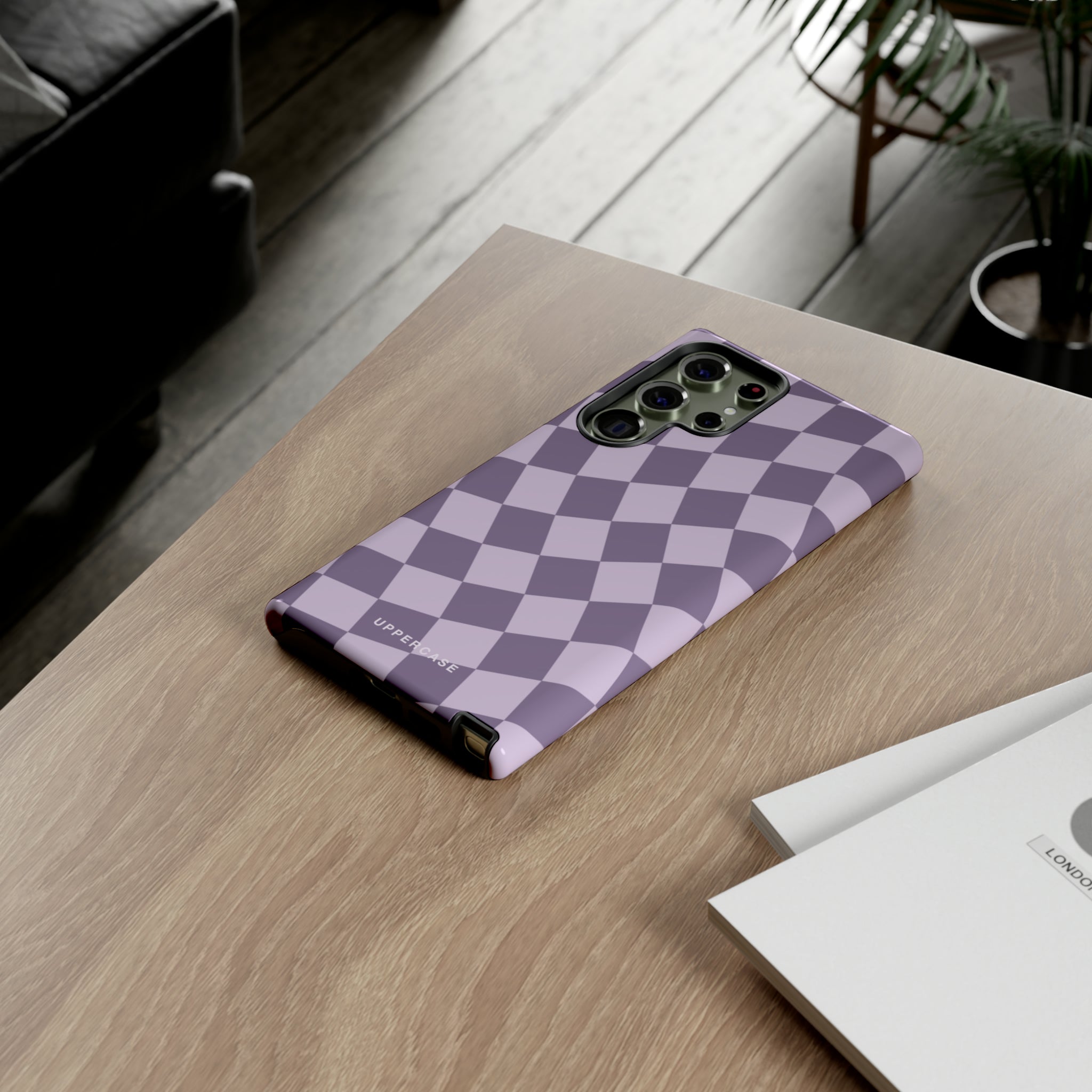 Wavy Check - Lavender and Mauve Purple - Strong Case