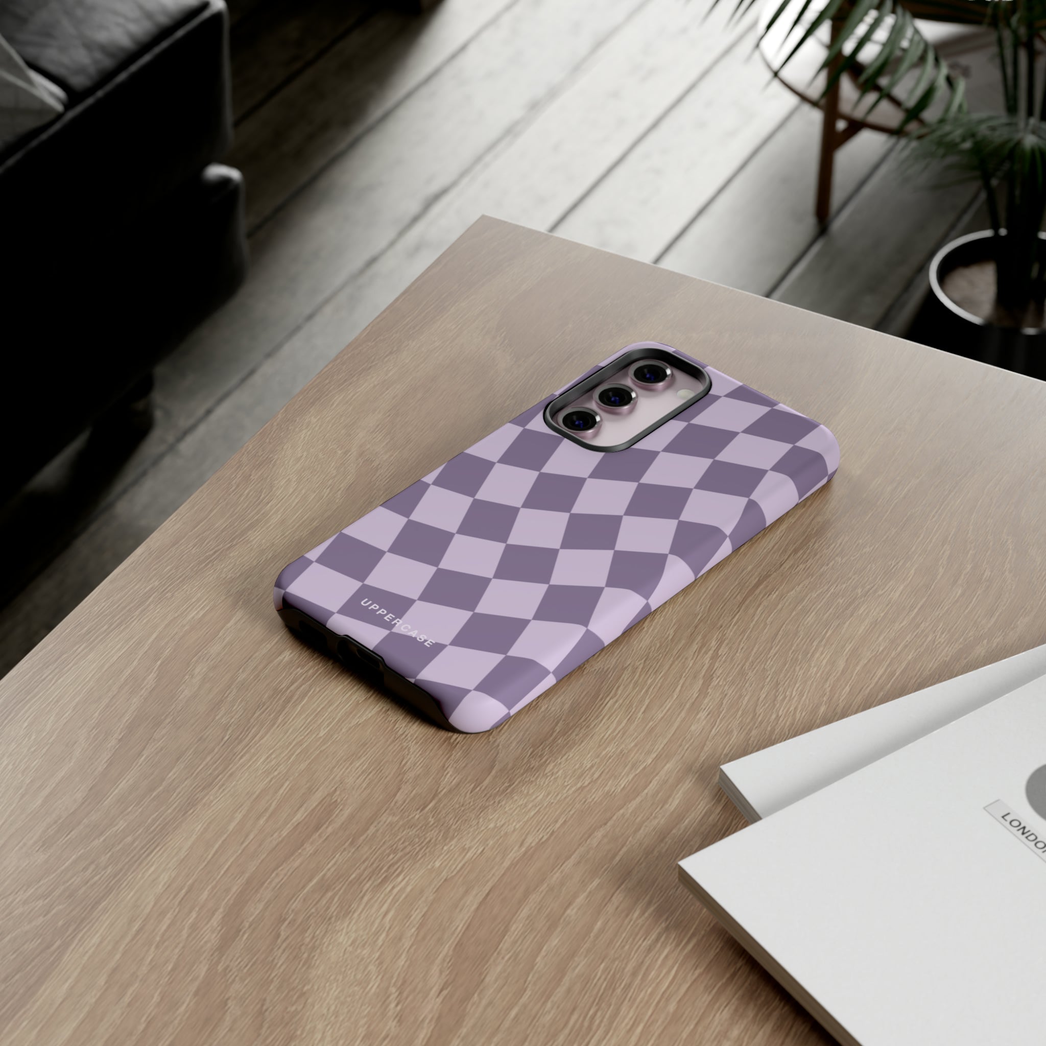 Wavy Check - Lavender and Mauve Purple - Strong Case