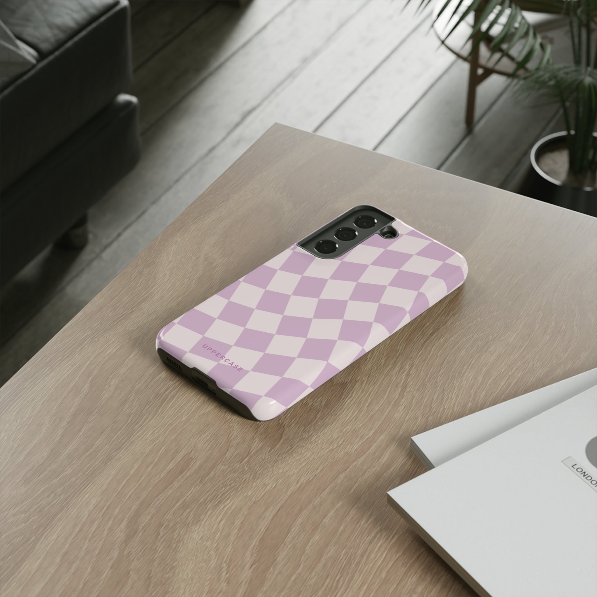 Wavy Check - Powder Pink & Heather Purple - Strong Case