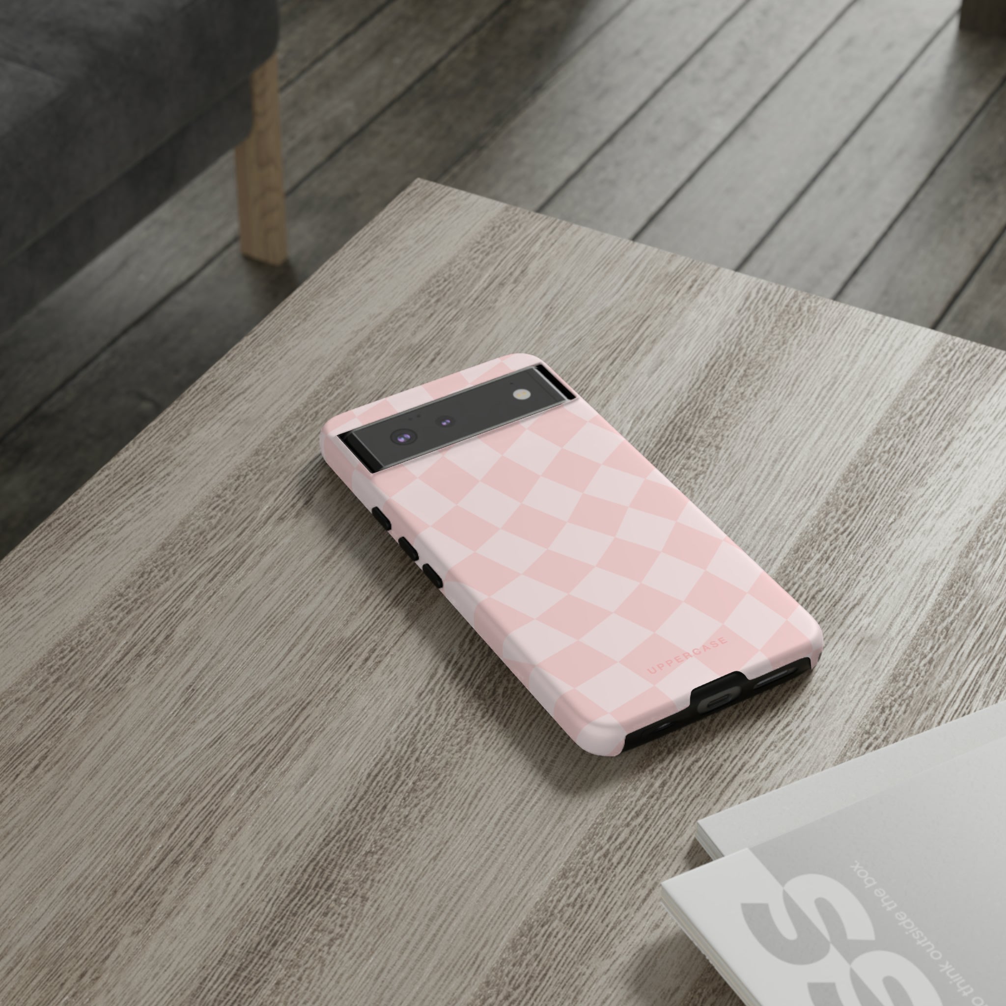 Wavy Check - Baby Pink - Strong Case